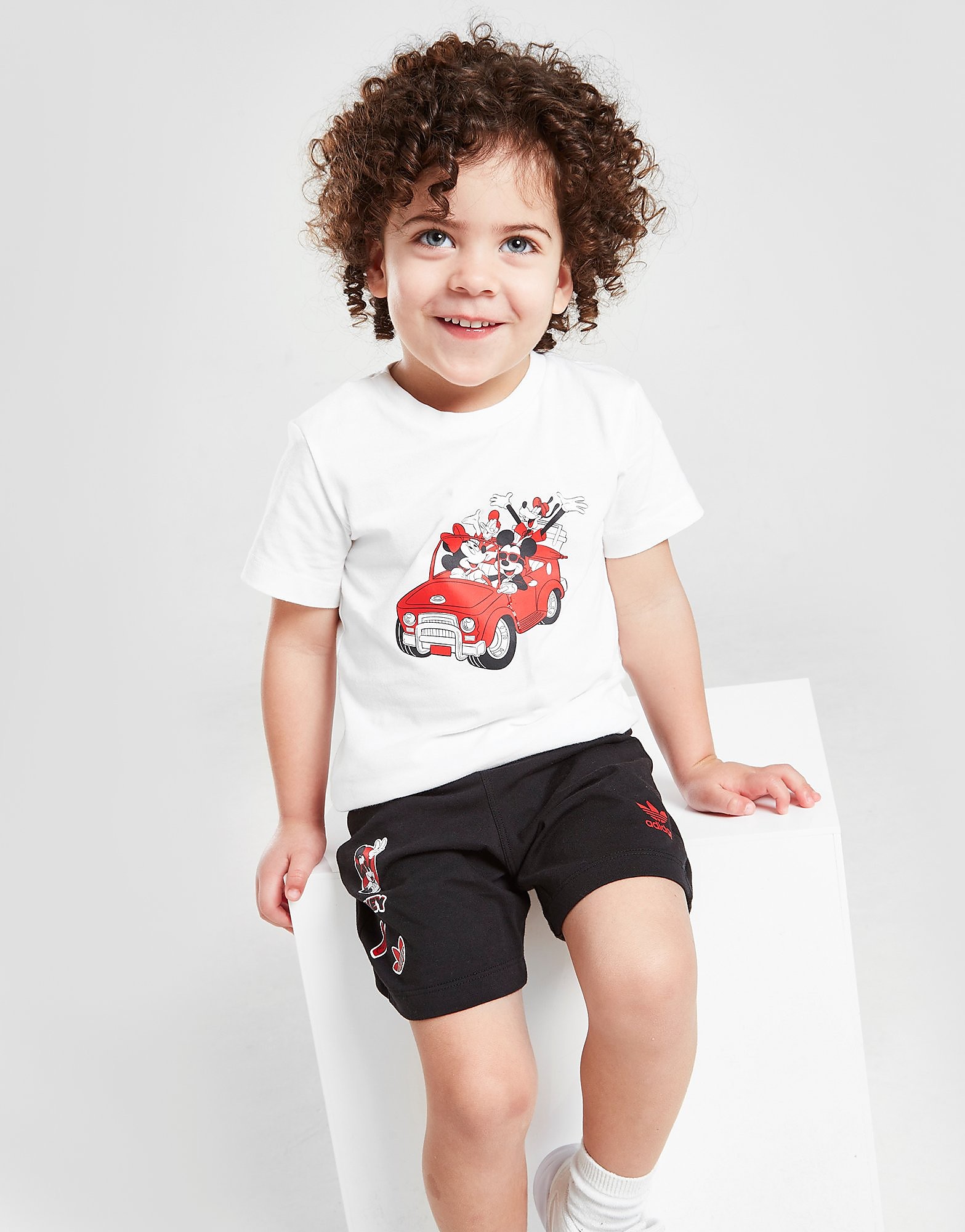 

adidas Originals Mickey T-Shirt/Shorts Set Infant - White/Black - Kids, White/Black