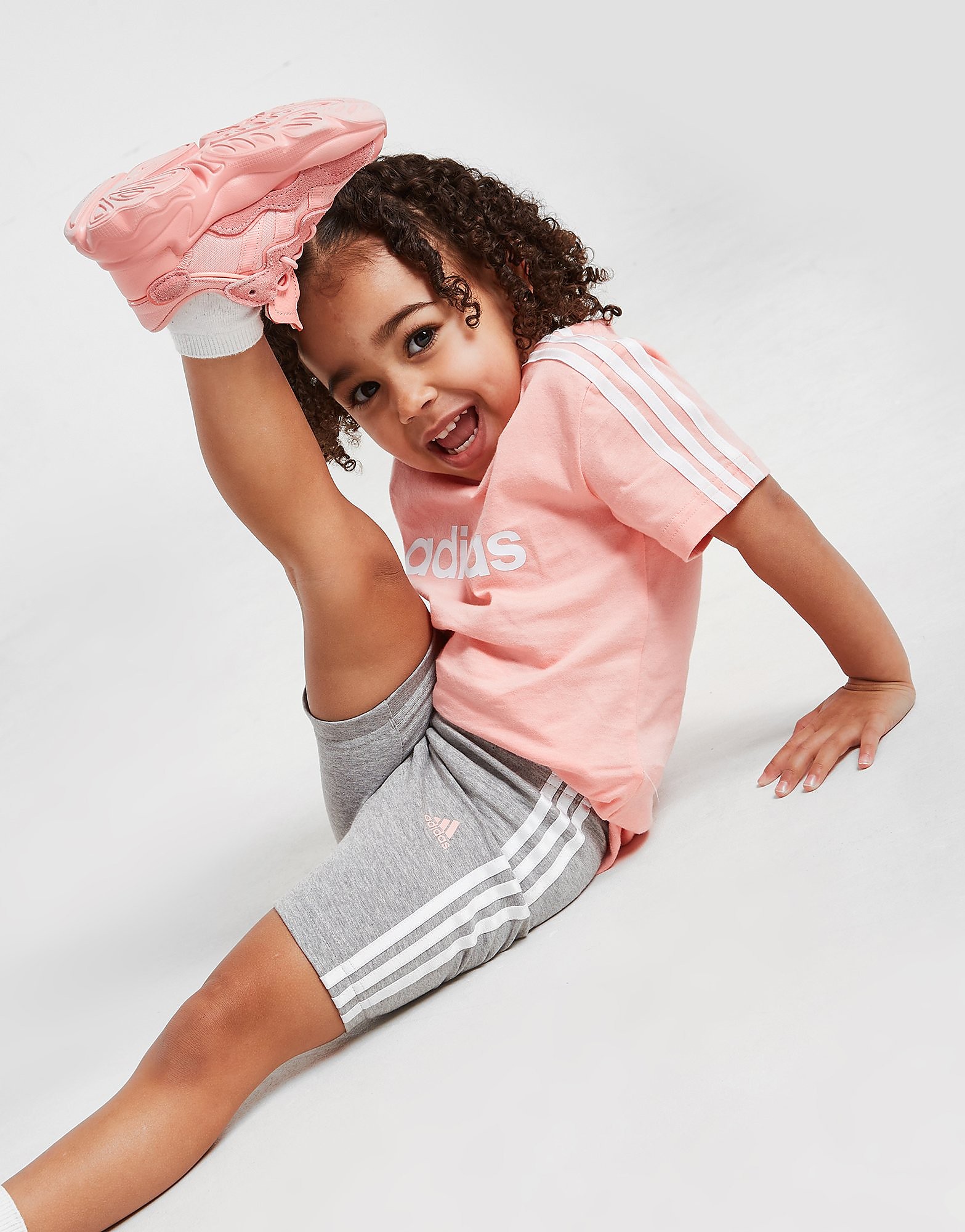 

adidas Girls' Linear T-Shirt/Cycle Shorts Infant - Only at JD - Pink - Kids, Pink