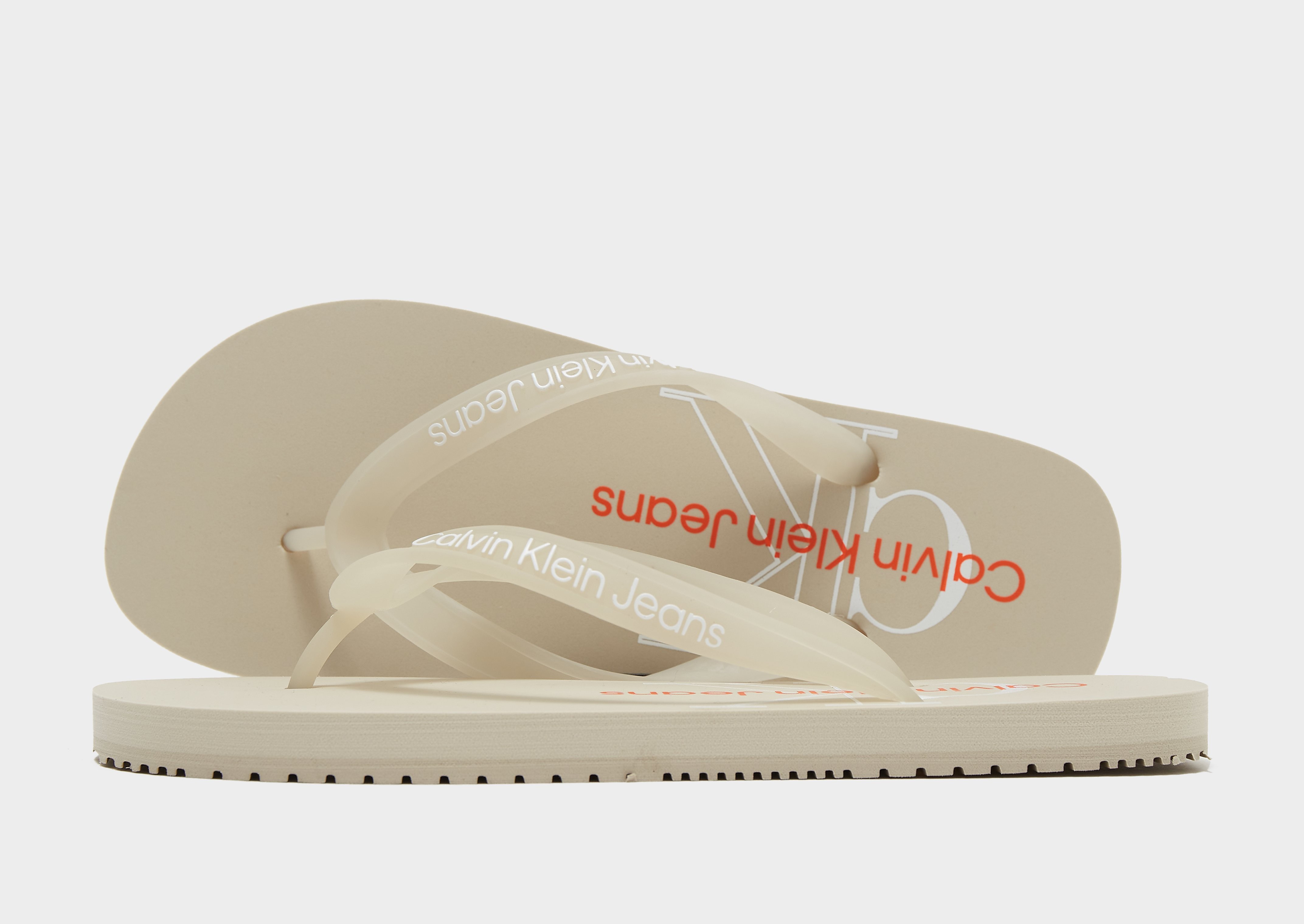 

Calvin Klein Jeans CK Beach Sandal Women's - Brown/EGGSHELL, Brown/EGGSHELL
