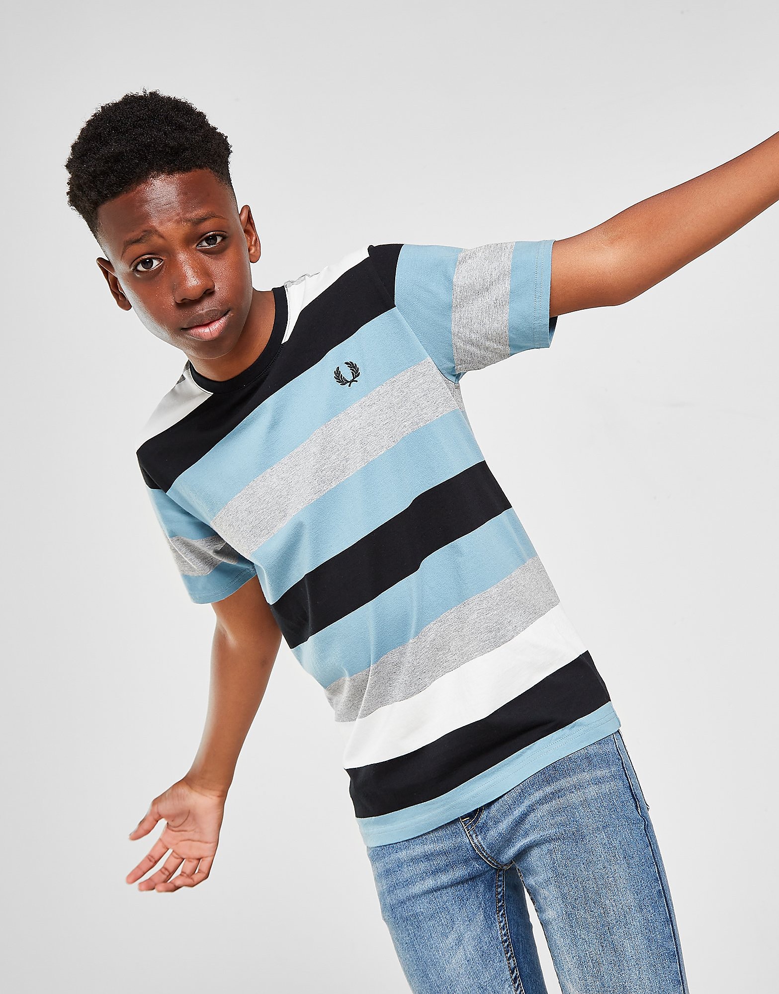 

Fred Perry Colour Block Stripe T-Shirt Junior - Blue - Kids, Blue
