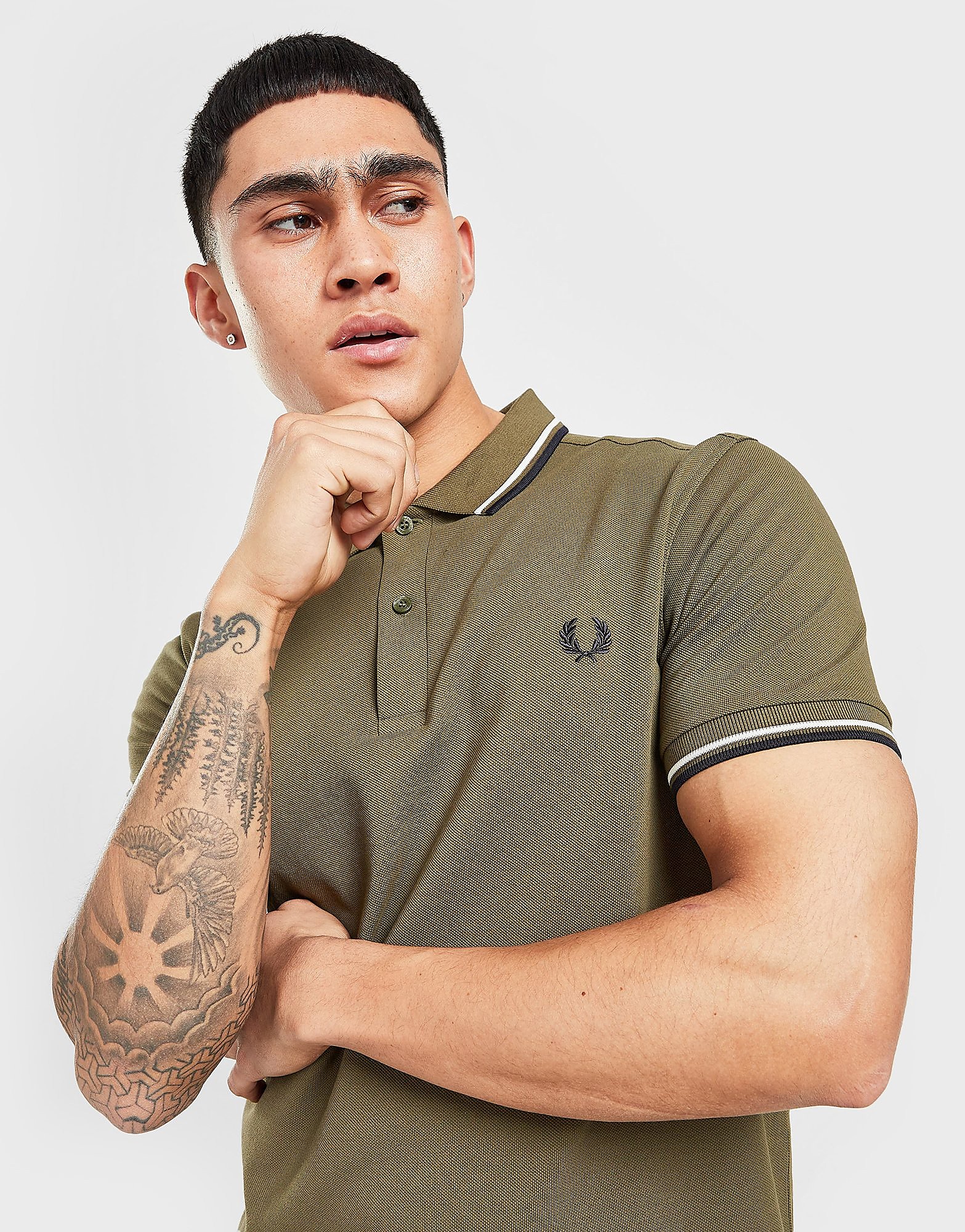 

Fred Perry Twin Tipped Polo Shirt - Green - Mens, Green