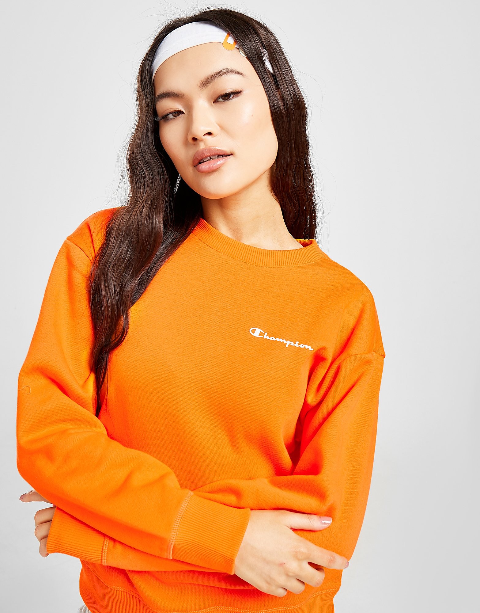 

Champion Small Logo Crew Sweatshirt - Orange - Womens, Orange