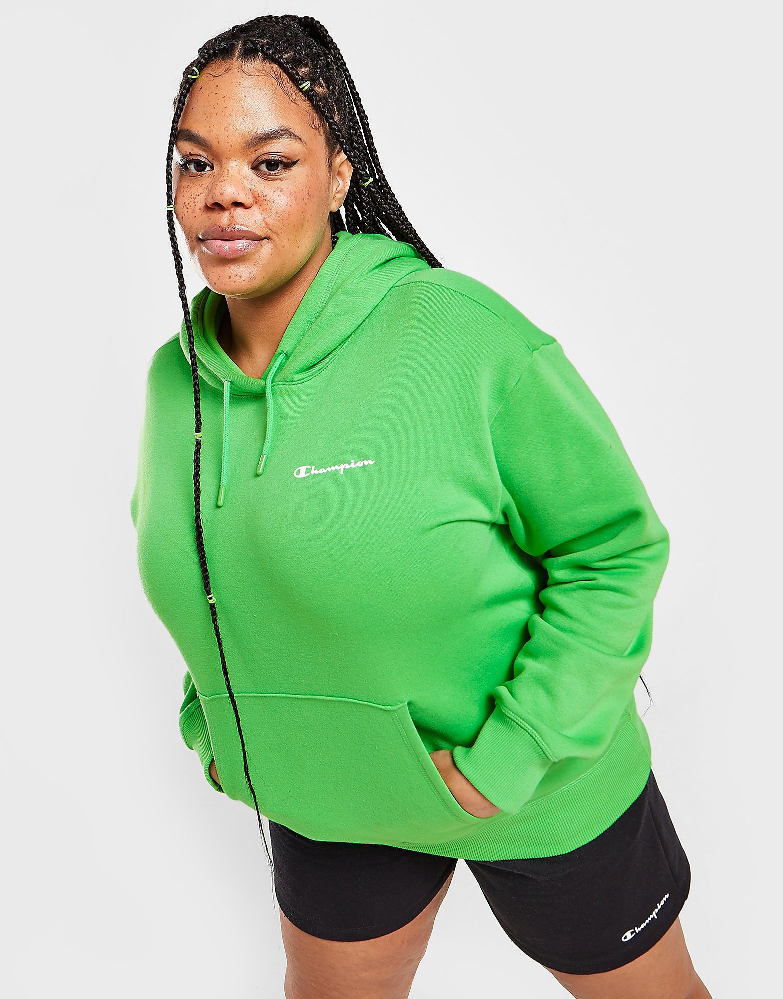 

Champion Small Logo Plus Size Hoodie - Green - Womens, Green