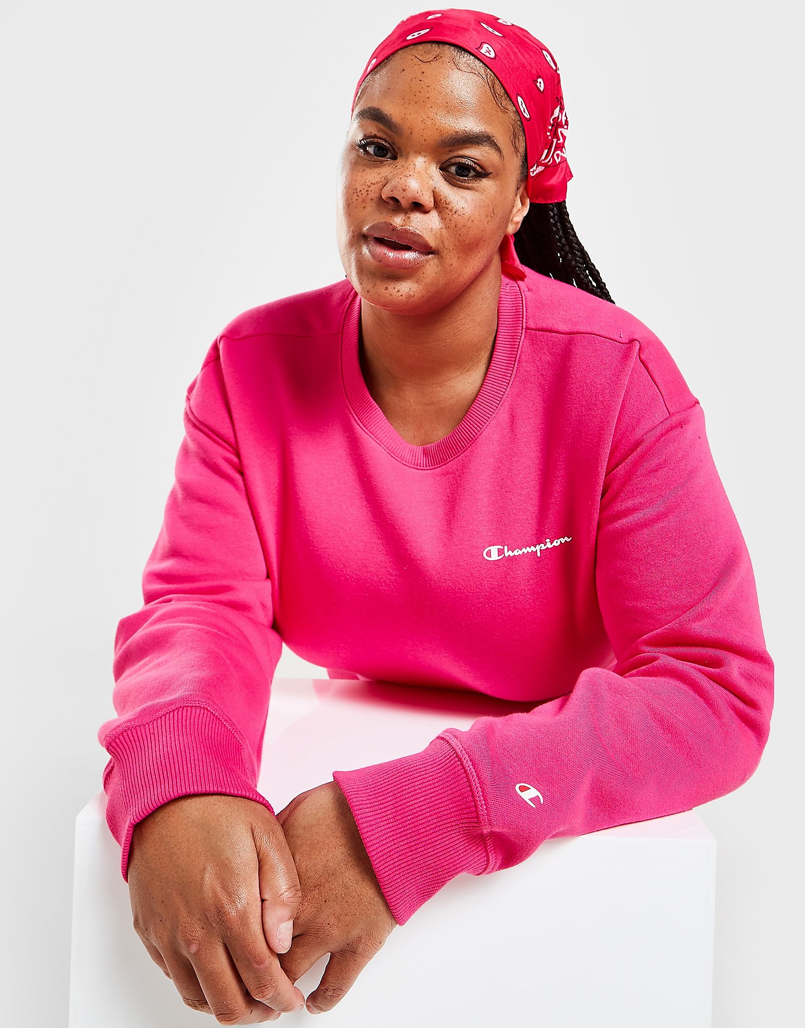 

Champion Plus Size Small Logo Crew Sweatshirt - Pink - Womens, Pink
