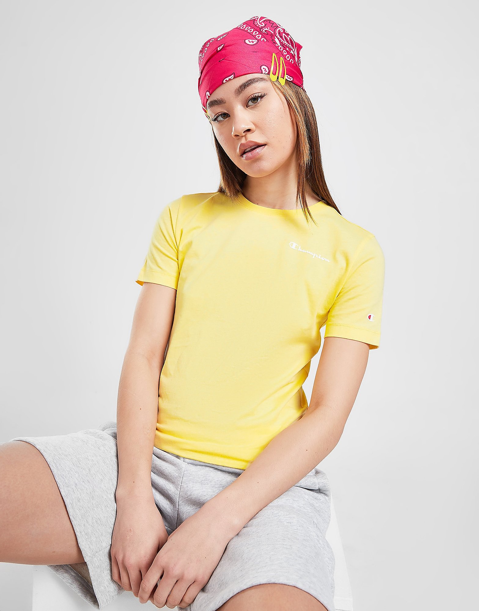 

Champion Small Script T-Shirt - Yellow - Womens, Yellow