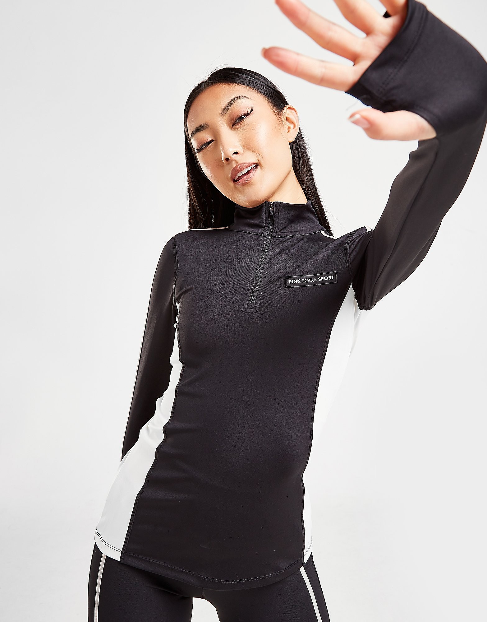 

Pink Soda Sport Haze Pop 1/4 Zip Top - Only at JD - Black - Womens, Black