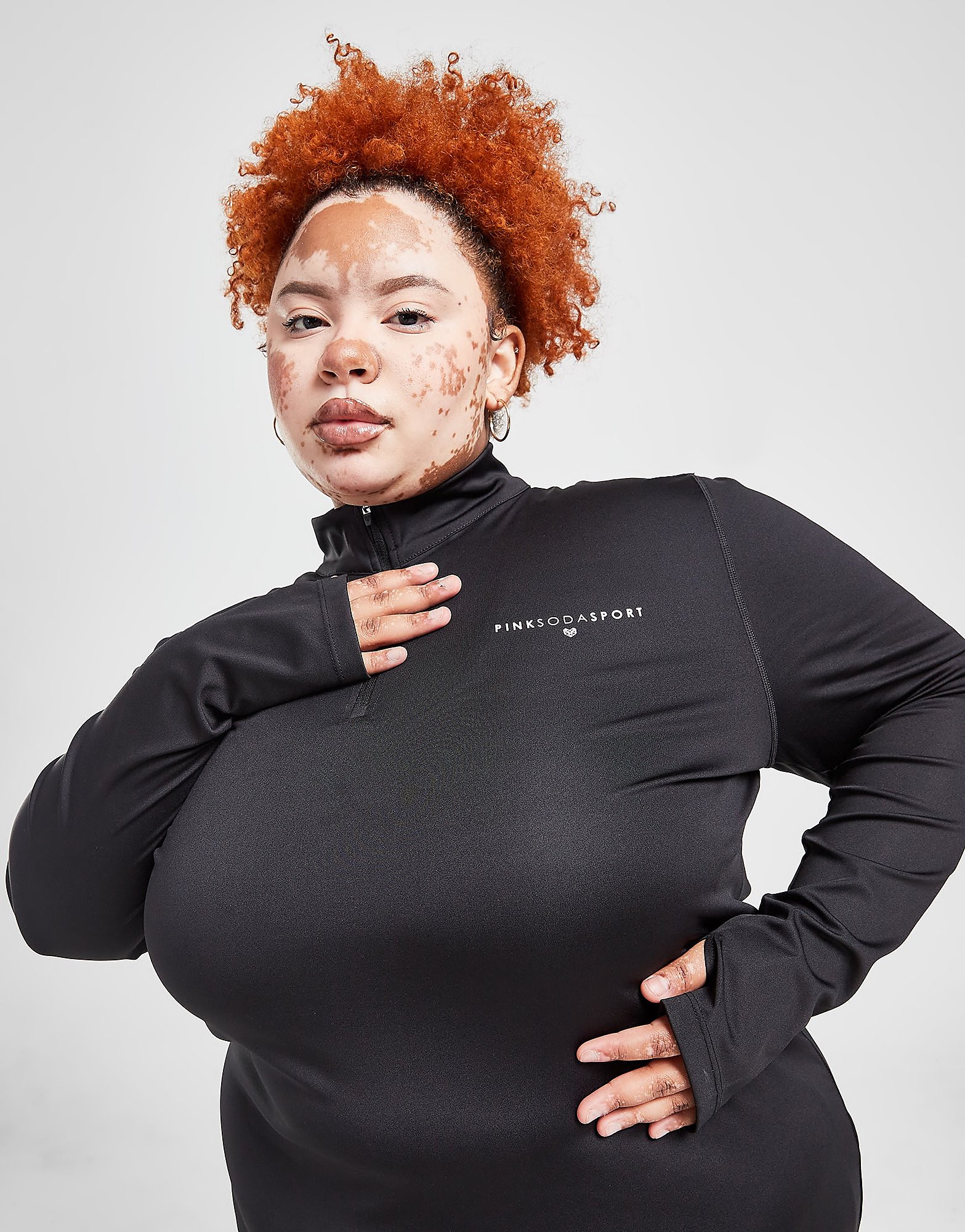 

Pink Soda Sport Plus Size Essentials 1/4 Zip Top - Only at JD - Black - Womens, Black