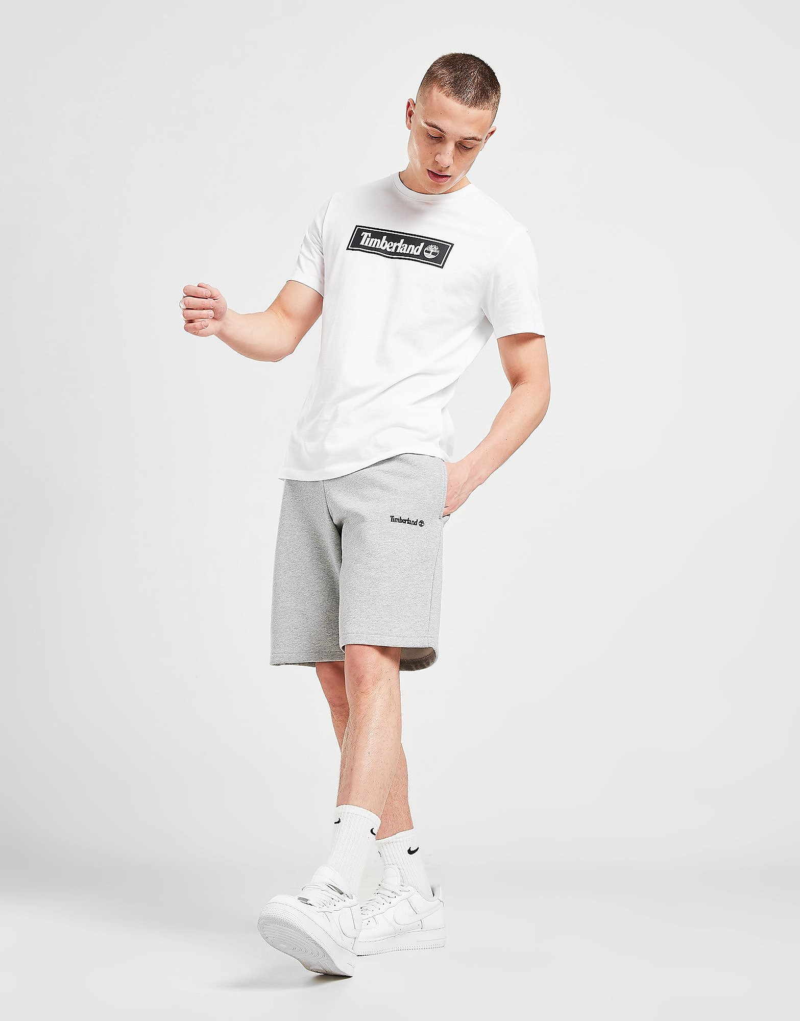 

Timberland Small Linear Logo Shorts - Grey - Mens, Grey
