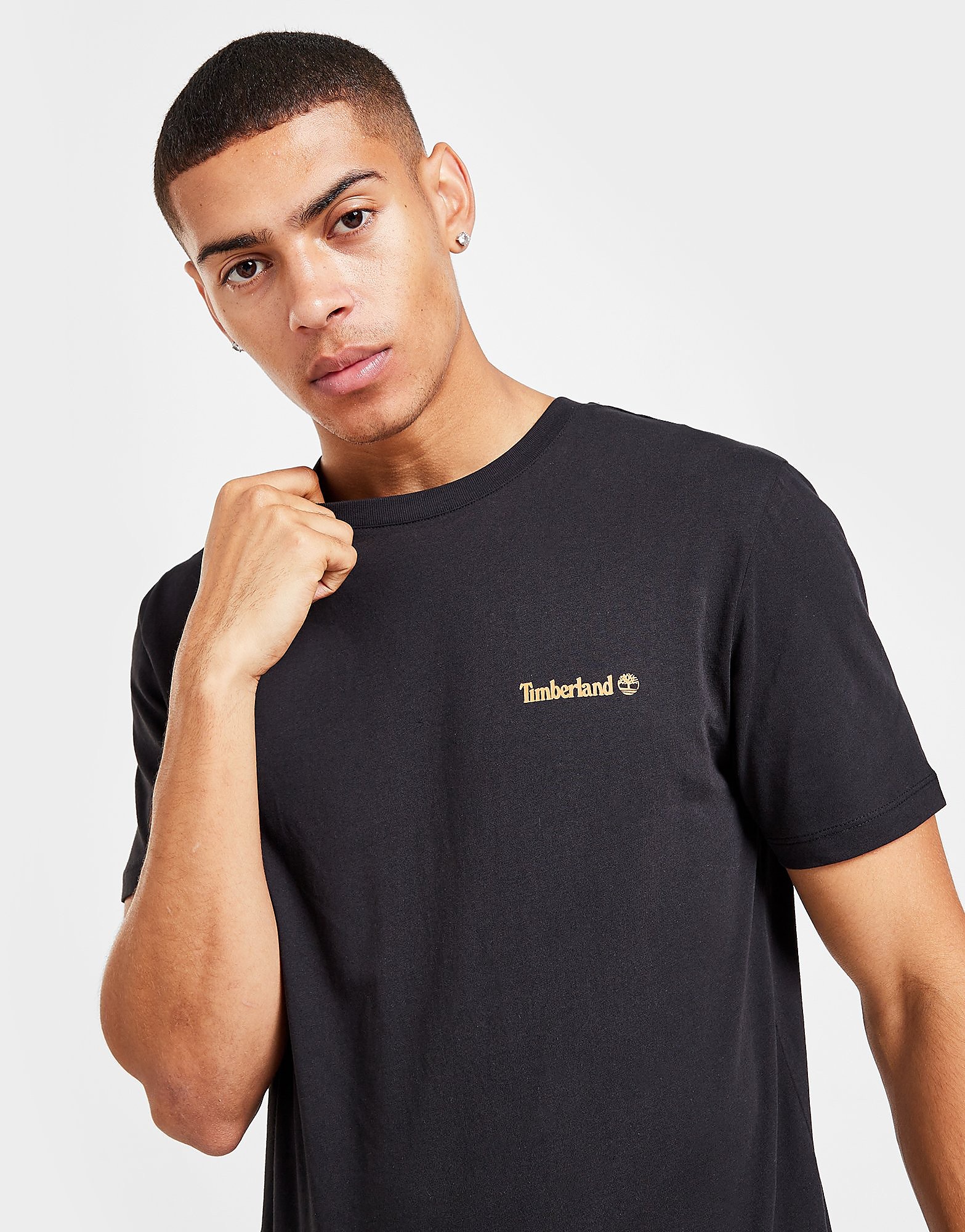 

Timberland Small Linear Logo T-Shirt - Black - Mens, Black