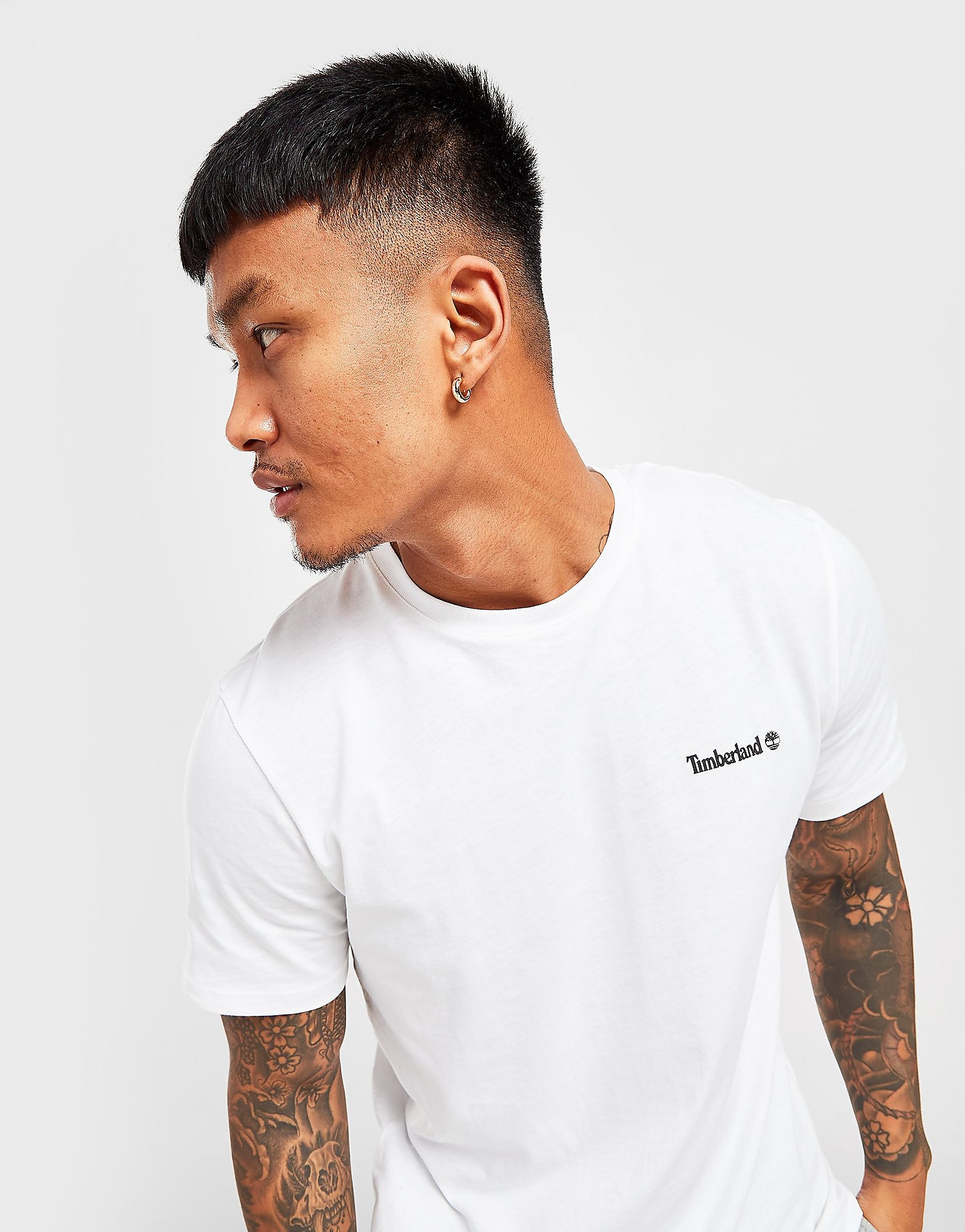 

Timberland Small Linear Logo T-Shirt - White, White