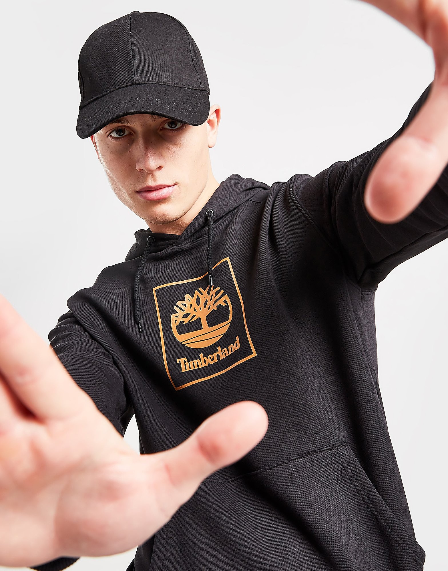 

Timberland Stacked Box Overhead Hoodie - Black - Mens, Black