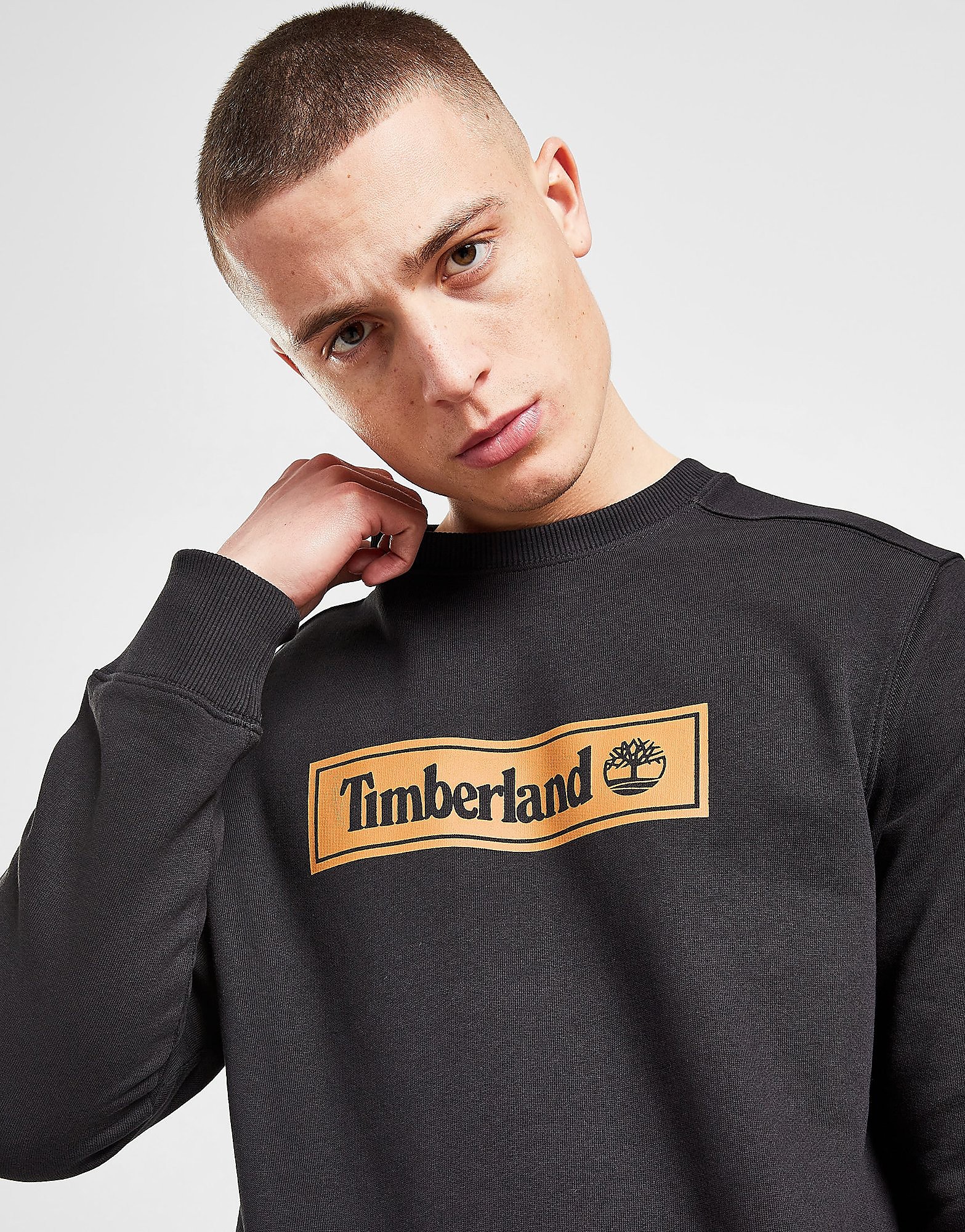 

Timberland Linear Logo Crew Sweatshirt - Black - Mens, Black