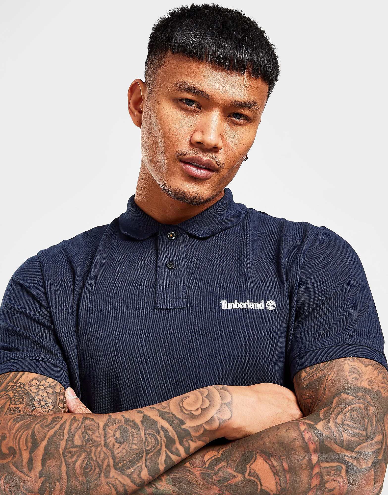 

Timberland Small Linear Logo Polo Shirt - Blue - Mens, Blue
