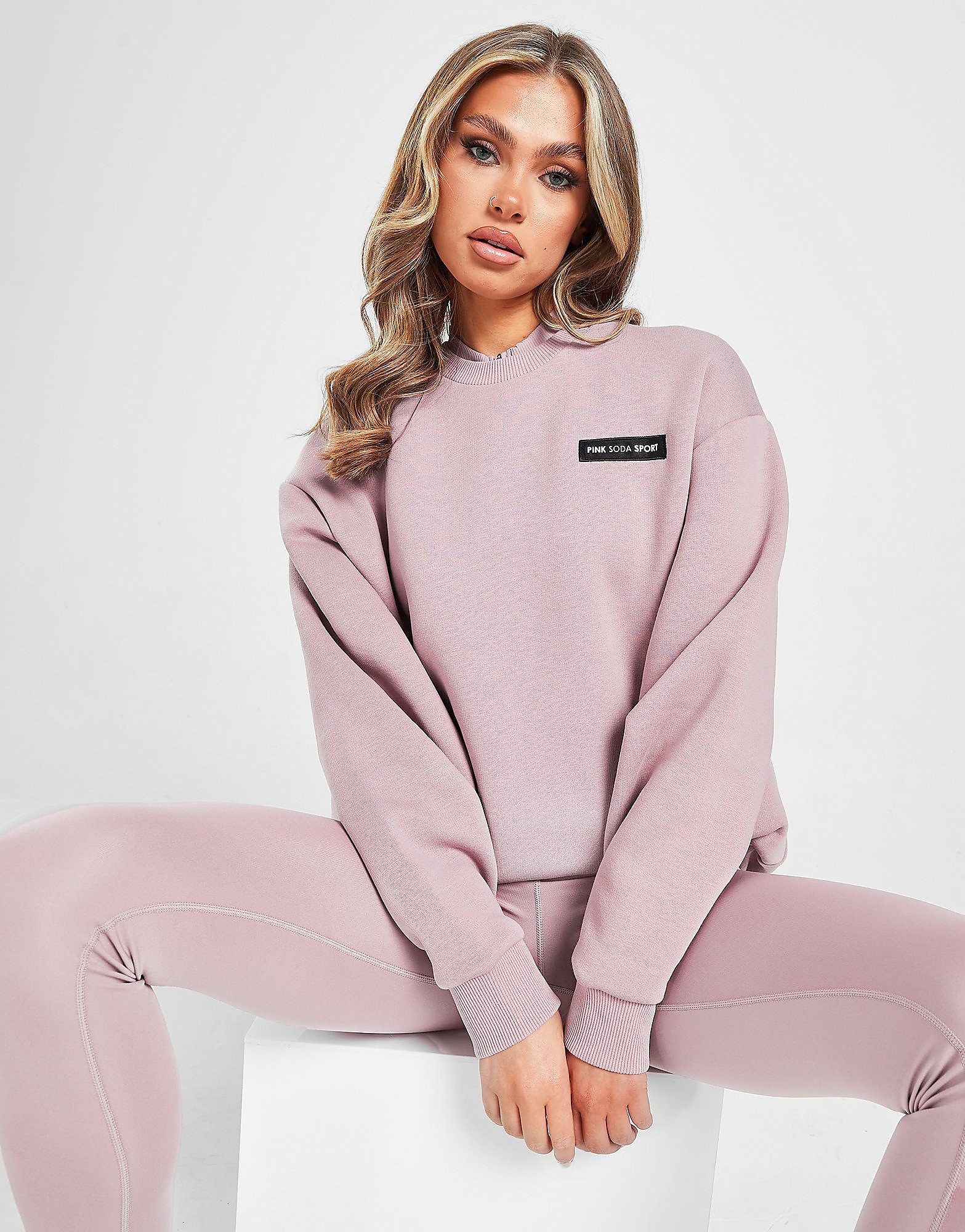 

Pink Soda Sport Badge Boyfriend Crew Sweatshirt - Only at JD - Purple - Womens, Purple