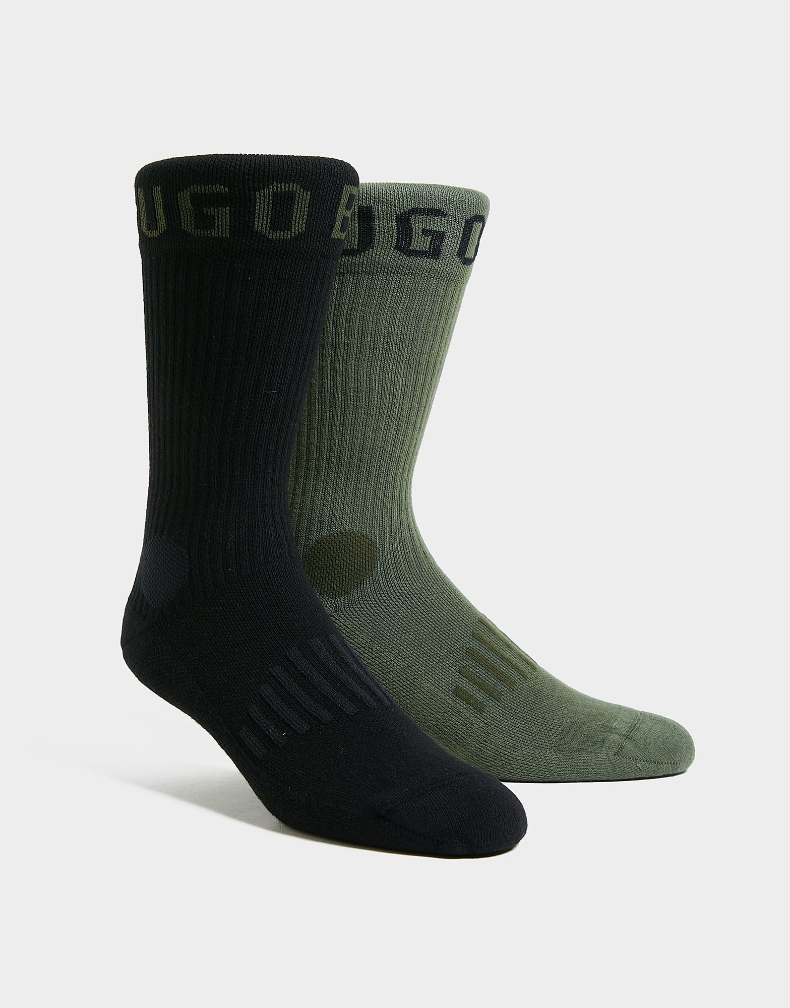 

BOSS 2 Pack Sport Socks - Black/Green - Mens, Black/Green