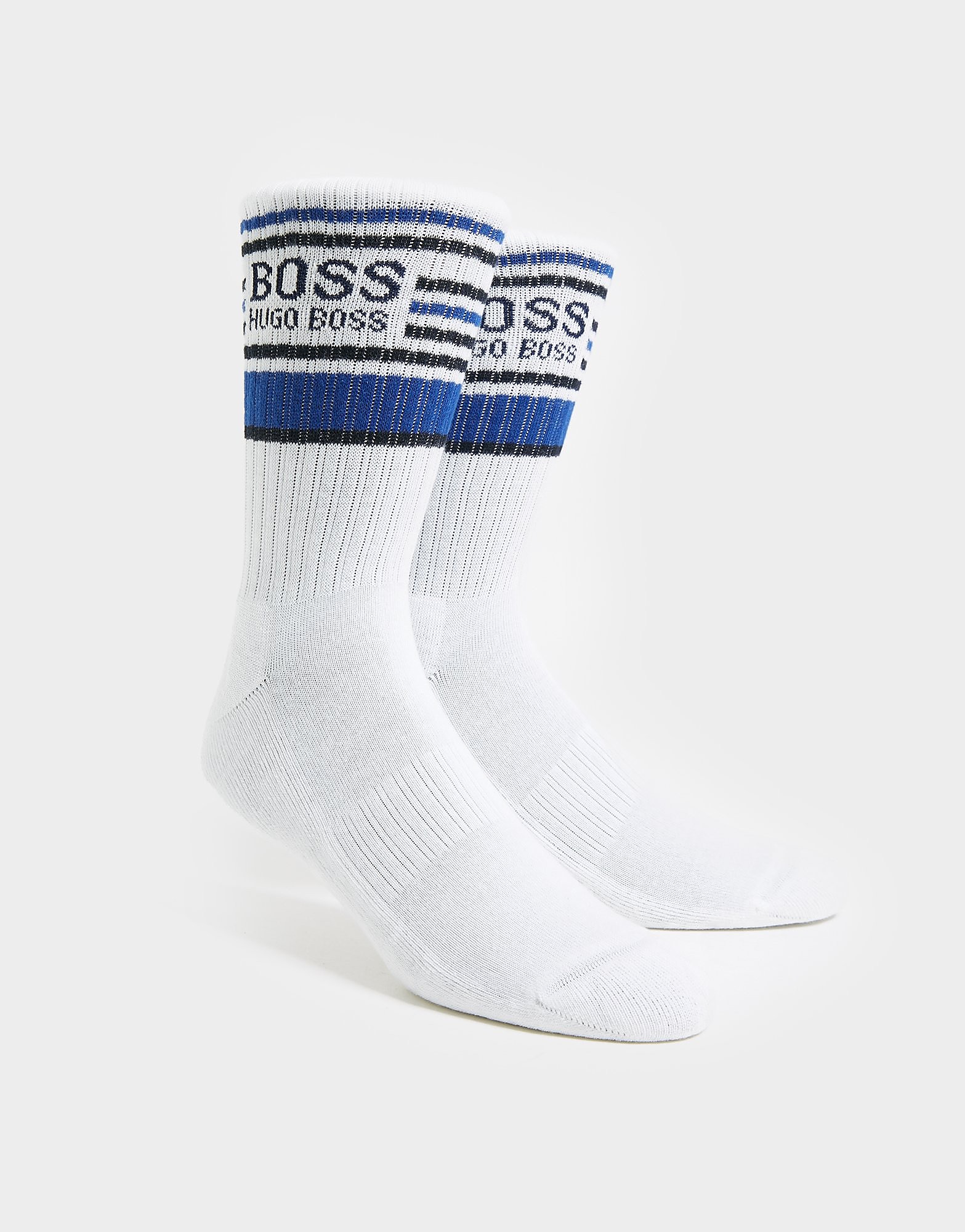 

BOSS Ribbed Stripe Socks - White - Mens, White