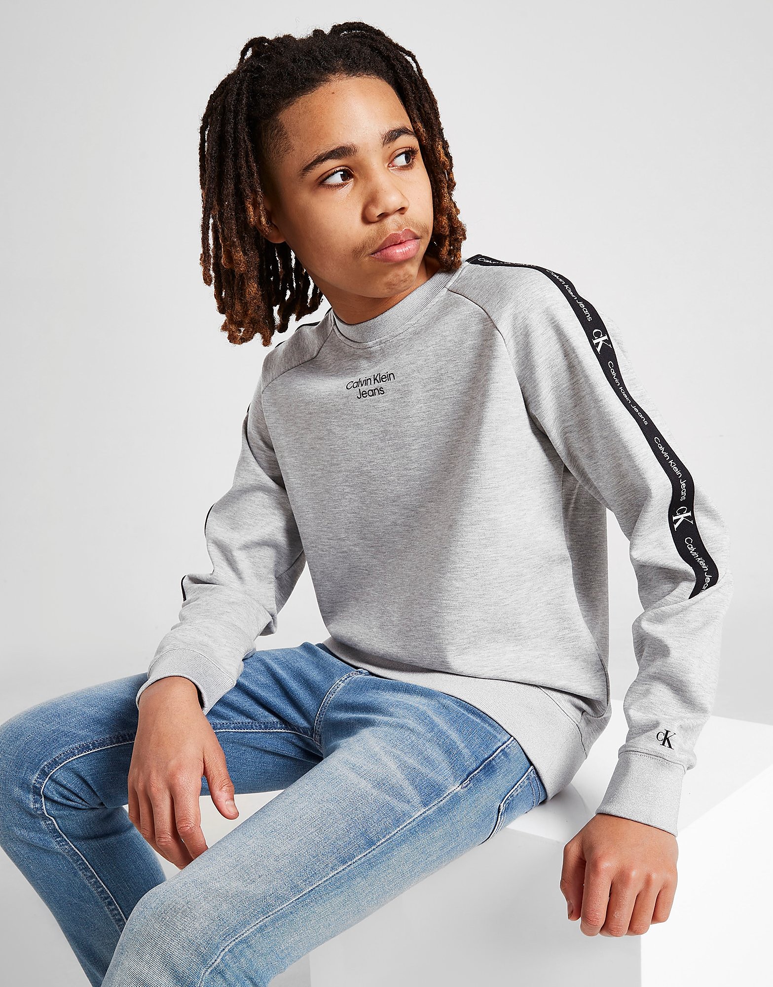 

Calvin Klein Jeans Tape Crew Sweatshirt Junior - Grey - Kids, Grey