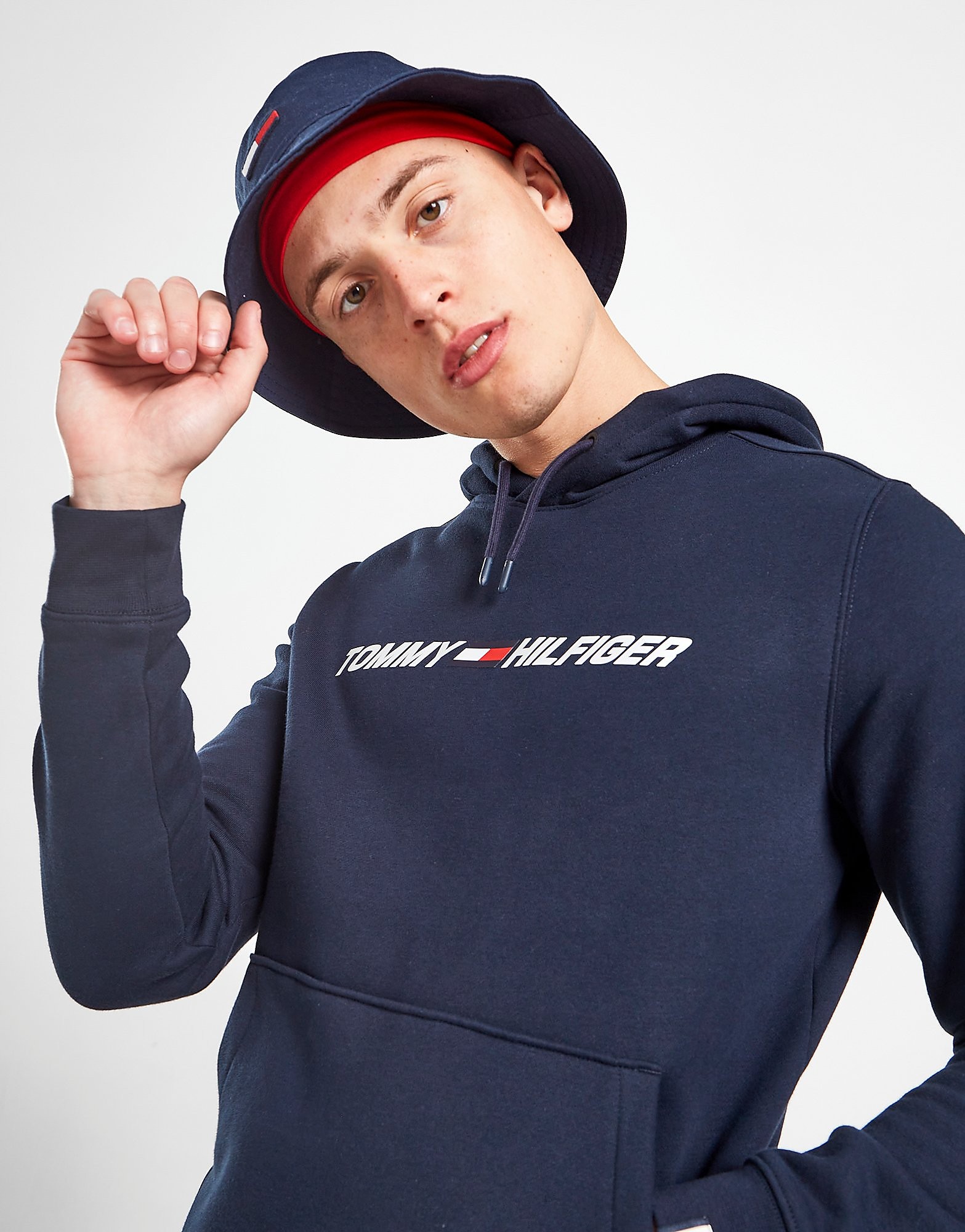 

Tommy Hilfiger Linear Logo Overhead Hoodie - Only at JD - Navy - Mens, Navy