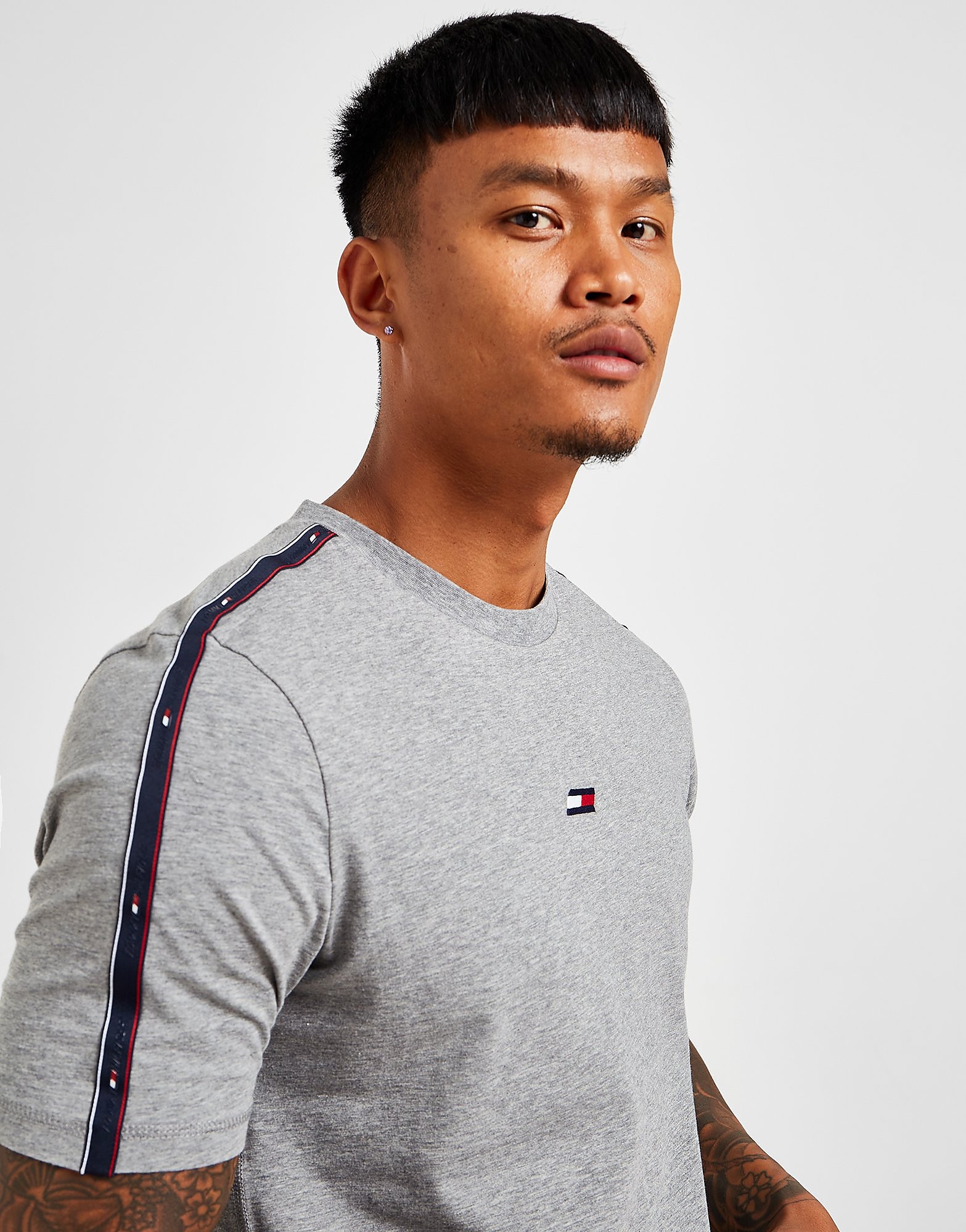 

Tommy Hilfiger Tape Flag T-Shirt - Only at JD - Grey - Mens, Grey
