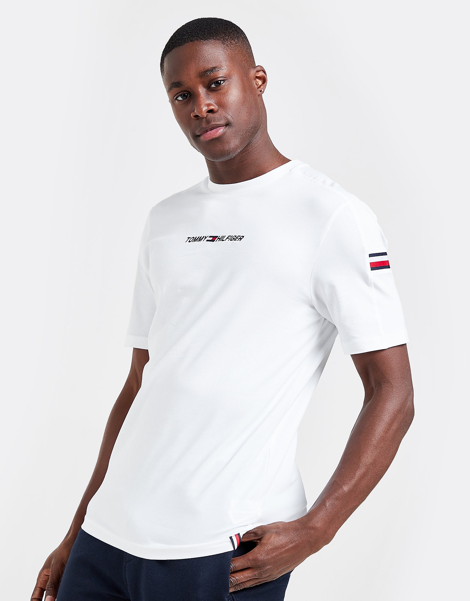 

Tommy Hilfiger Tri Tape T-Shirt - Only at JD - White - Mens, White
