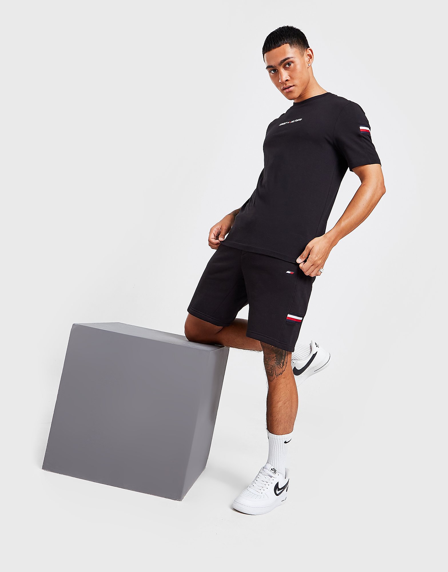 

Tommy Hilfiger Tri Tape Fleece Shorts - Only at JD - Black - Mens, Black