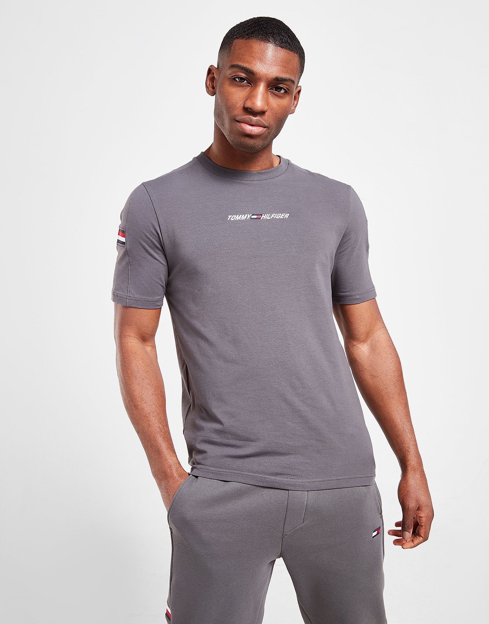 

Tommy Hilfiger Tri Tape T-Shirt - Only at JD - Grey, Grey