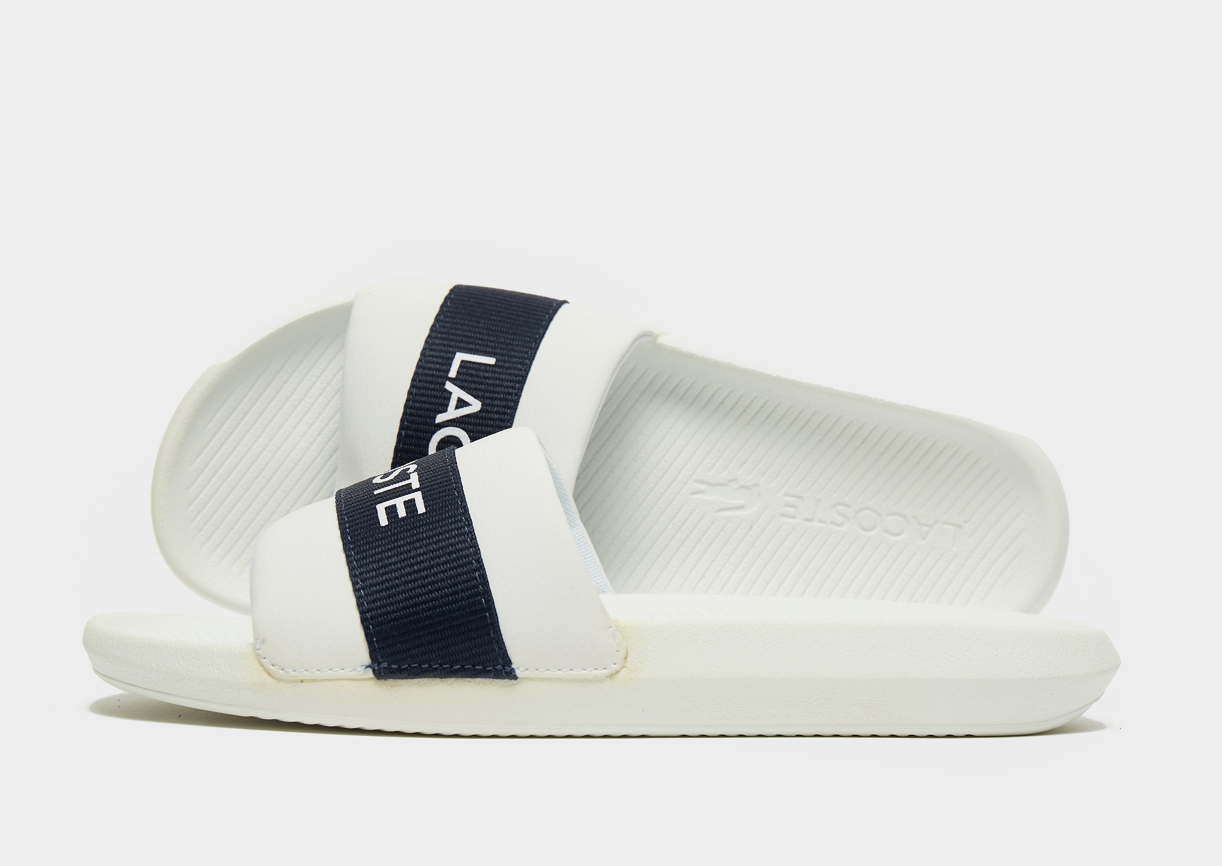 

Lacoste Croco Logo Slides - White - Mens, White