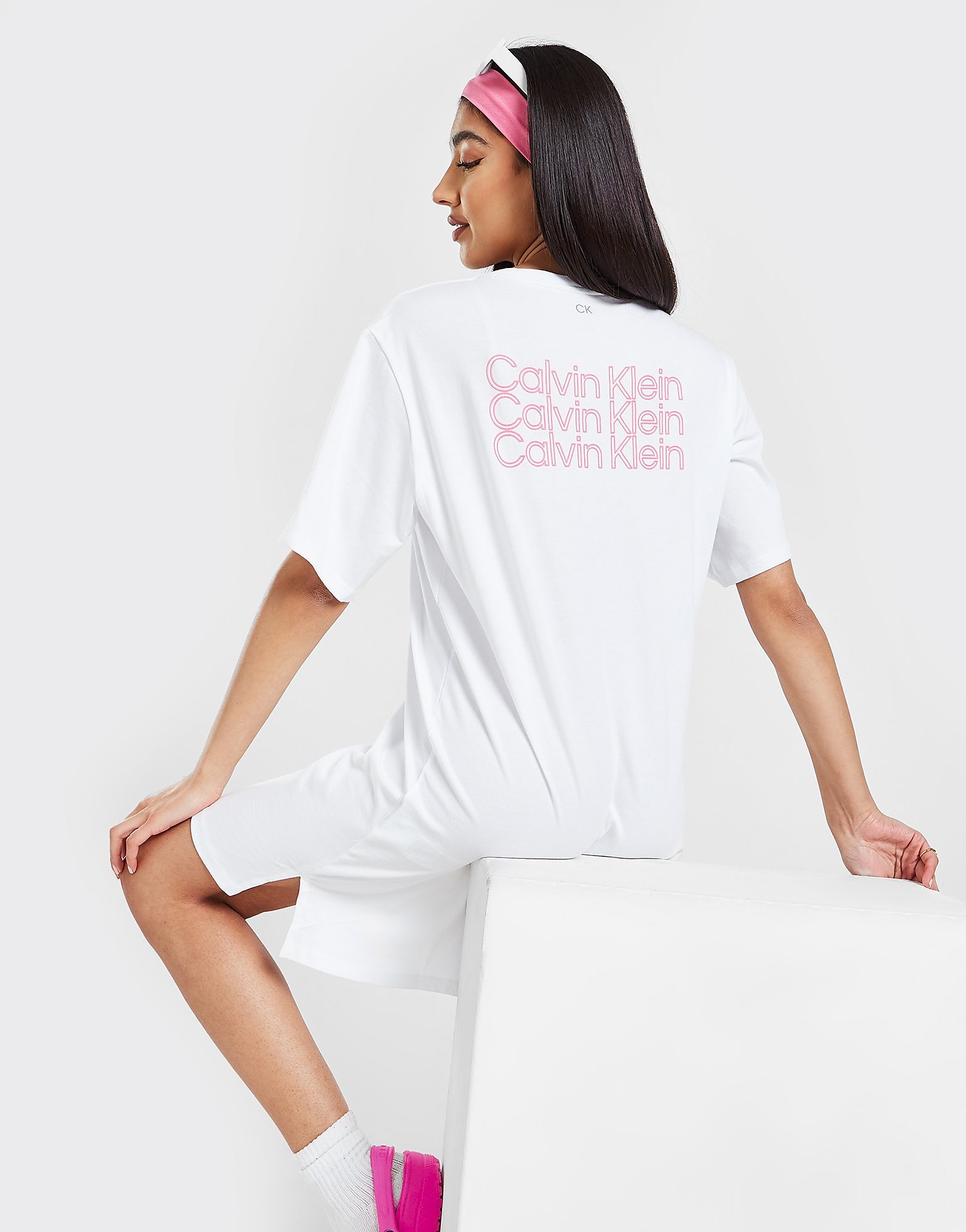 

Calvin Klein Repeat Logo T-Shirt Dress - Only at JD - White - Womens, White