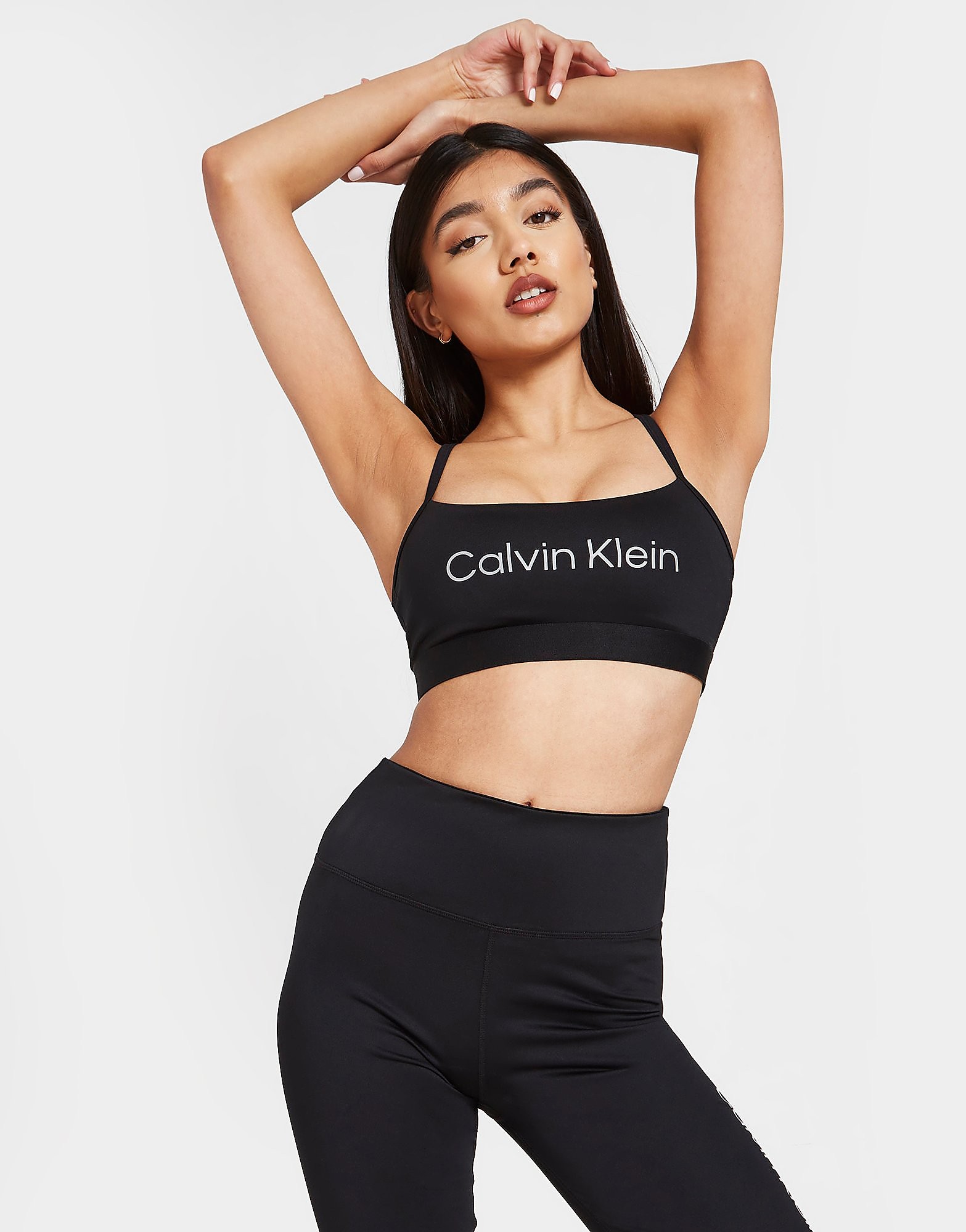 

Calvin Klein Performance Logo Sports Bra - Black/Black - Womens, Black/Black