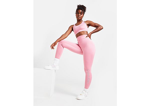 Calvin Klein High Waisted Logo Leggings - Pink - Womens, Pink
