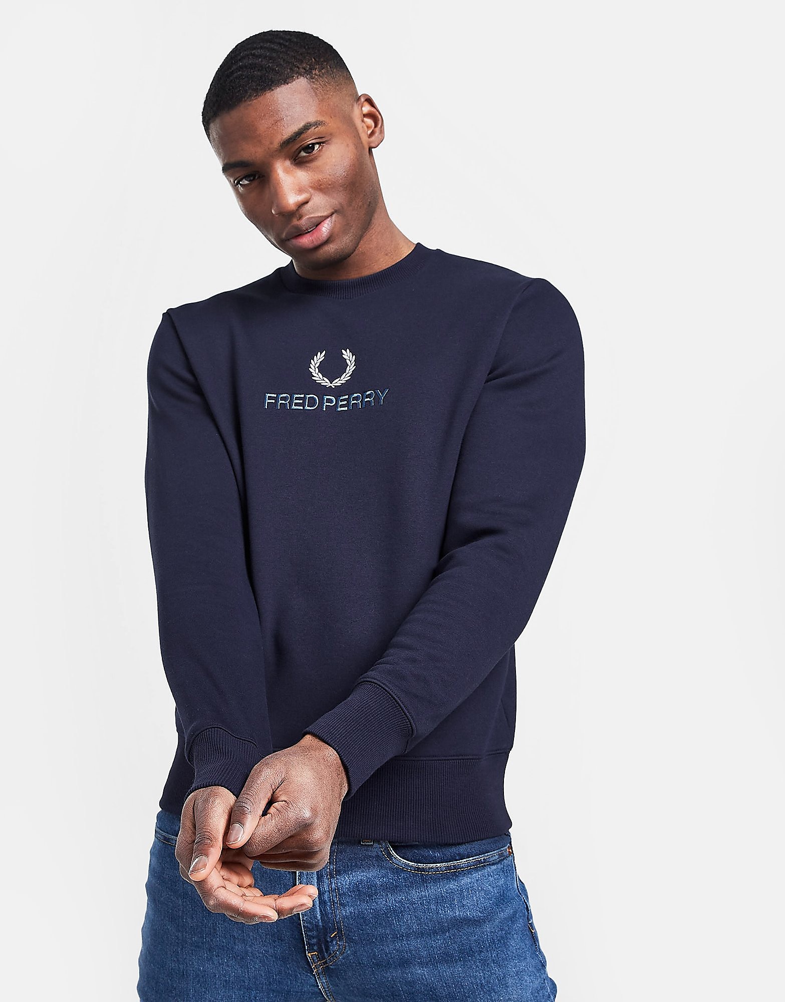 

Fred Perry Global Crew Sweatshirt - Navy - Mens, Navy