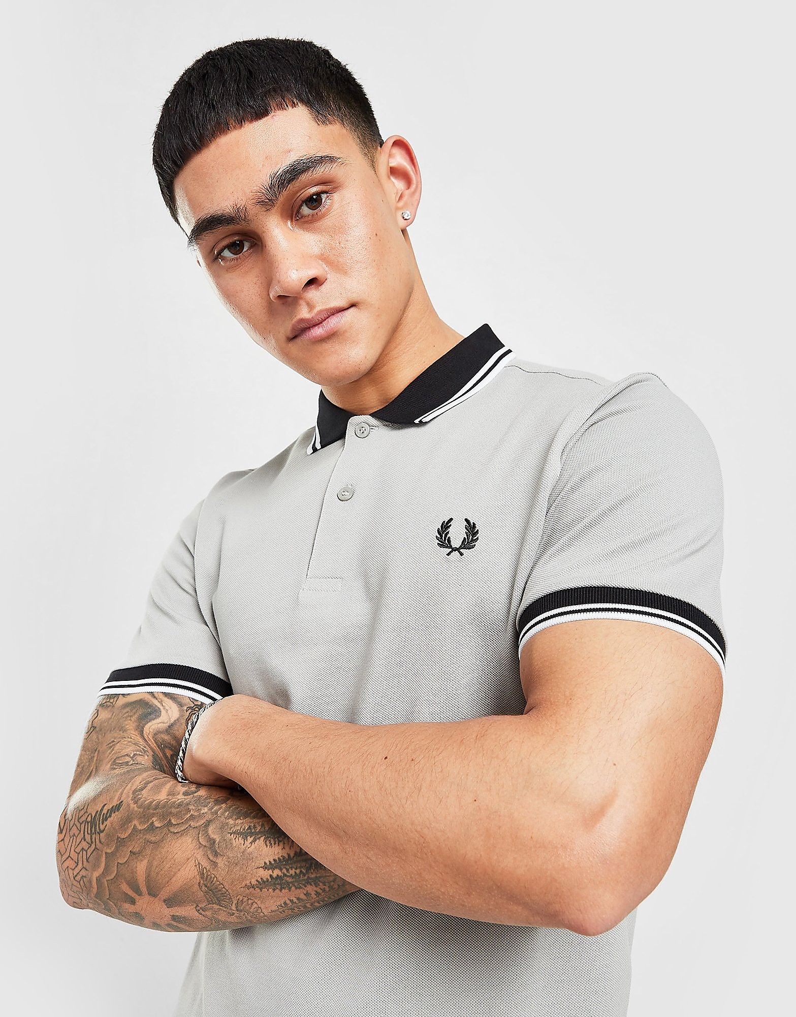 

Fred Perry Contrast Collar Short Sleeve Polo Shirt - Only at JD - Grey - Mens, Grey