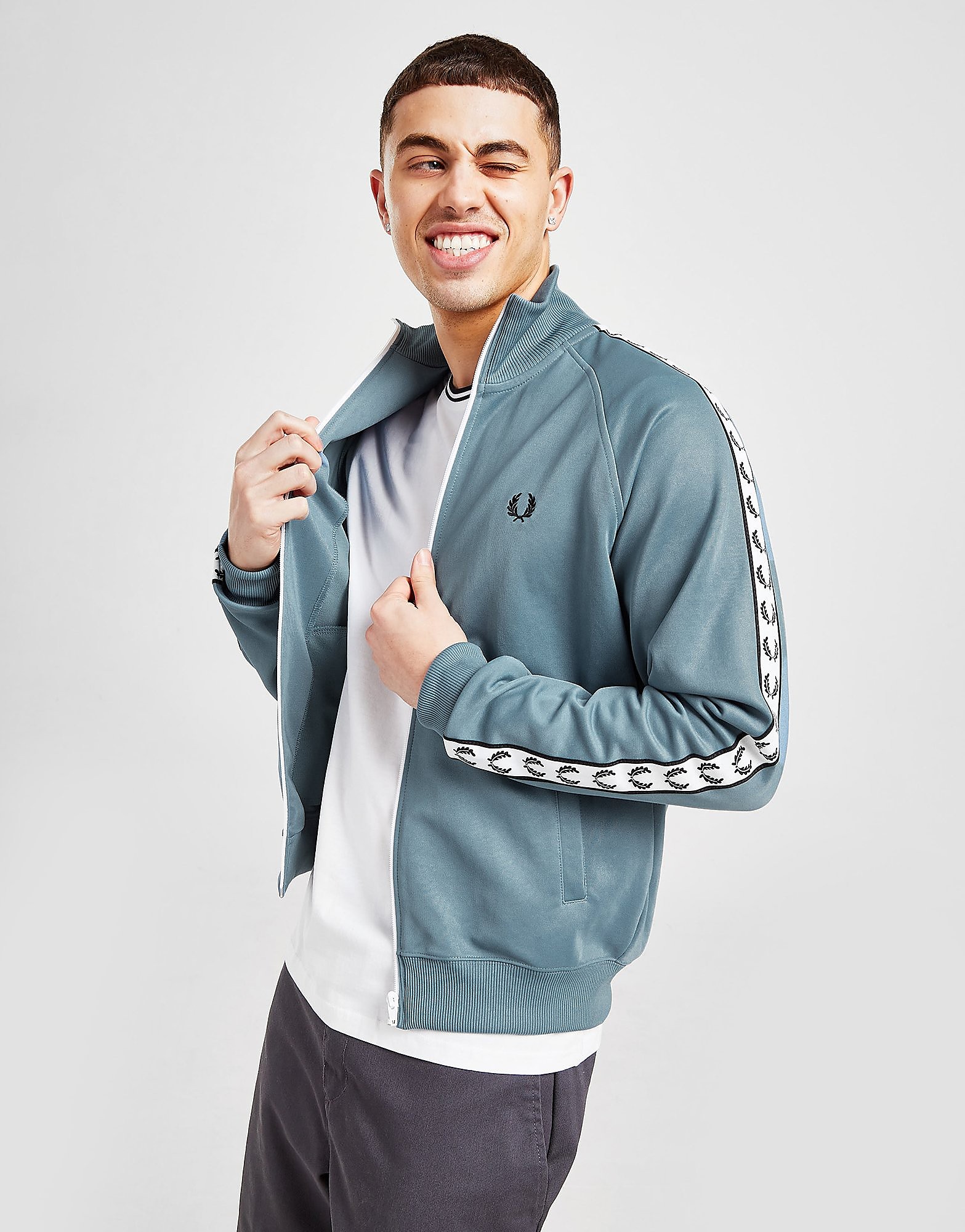 

Fred Perry Tape Track Top - Blue - Mens, Blue