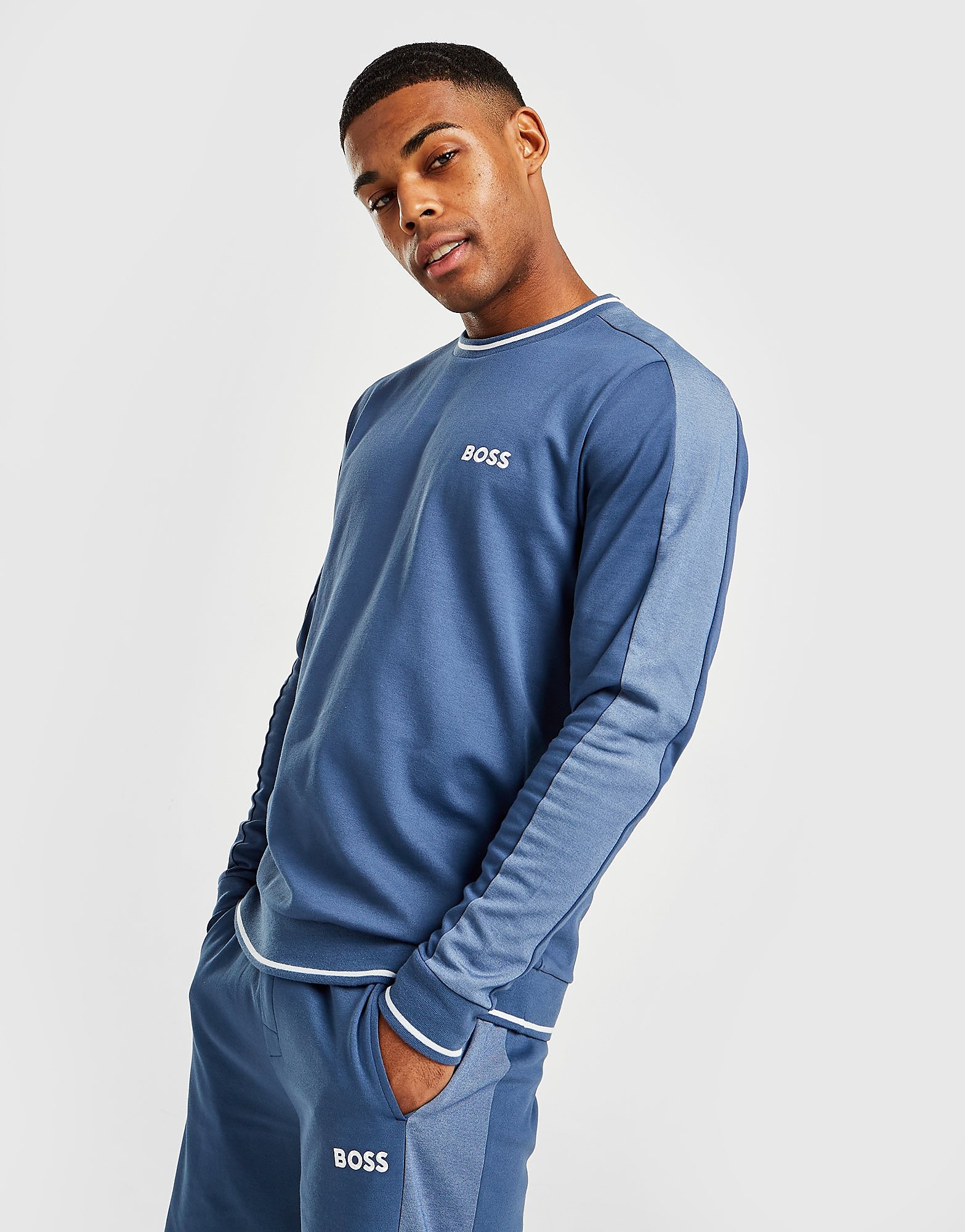 

BOSS PQ Tip Crew Sweatshirt - Blue - Mens, Blue