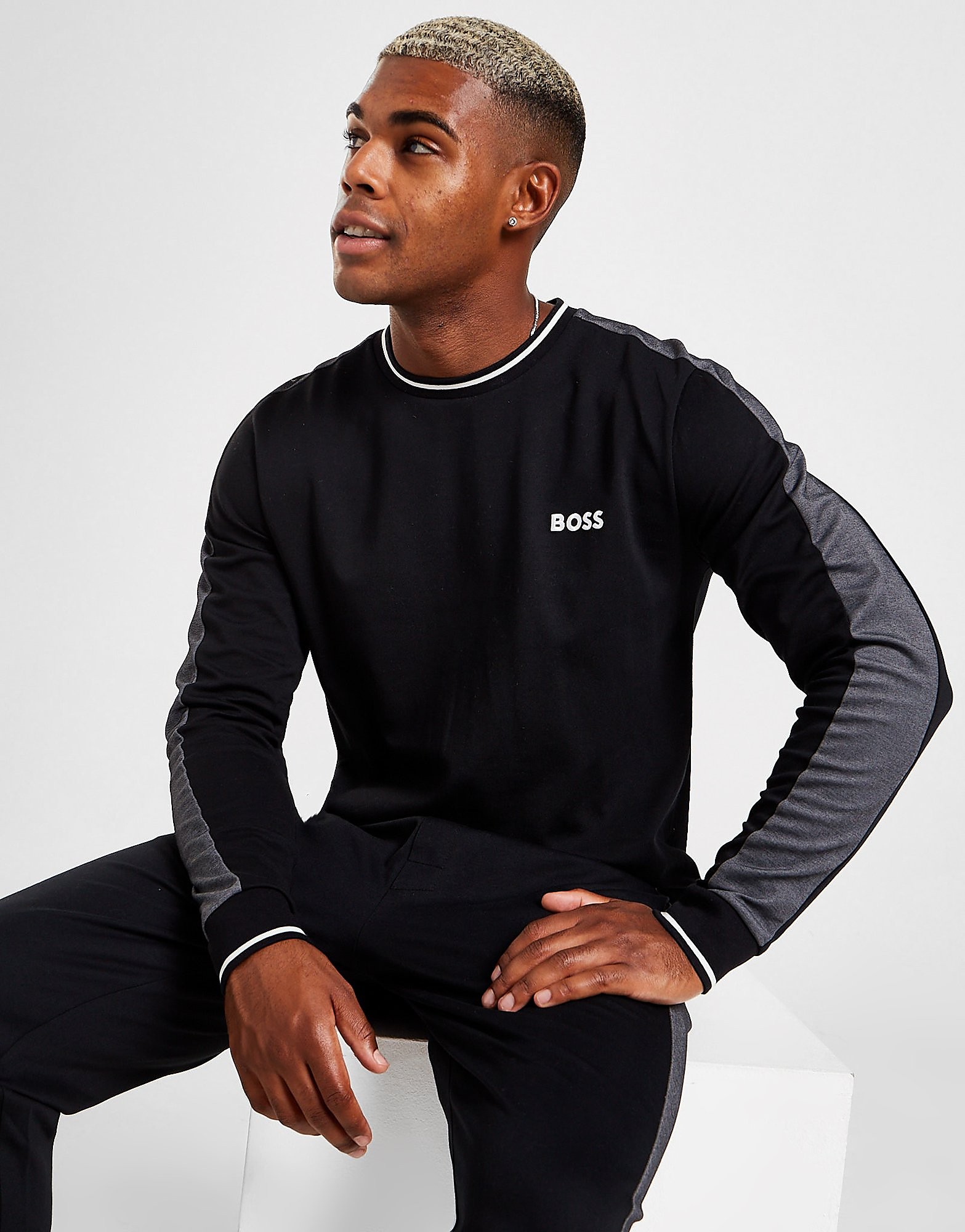 

BOSS PQ Tip Crew Sweatshirt - Black - Mens, Black