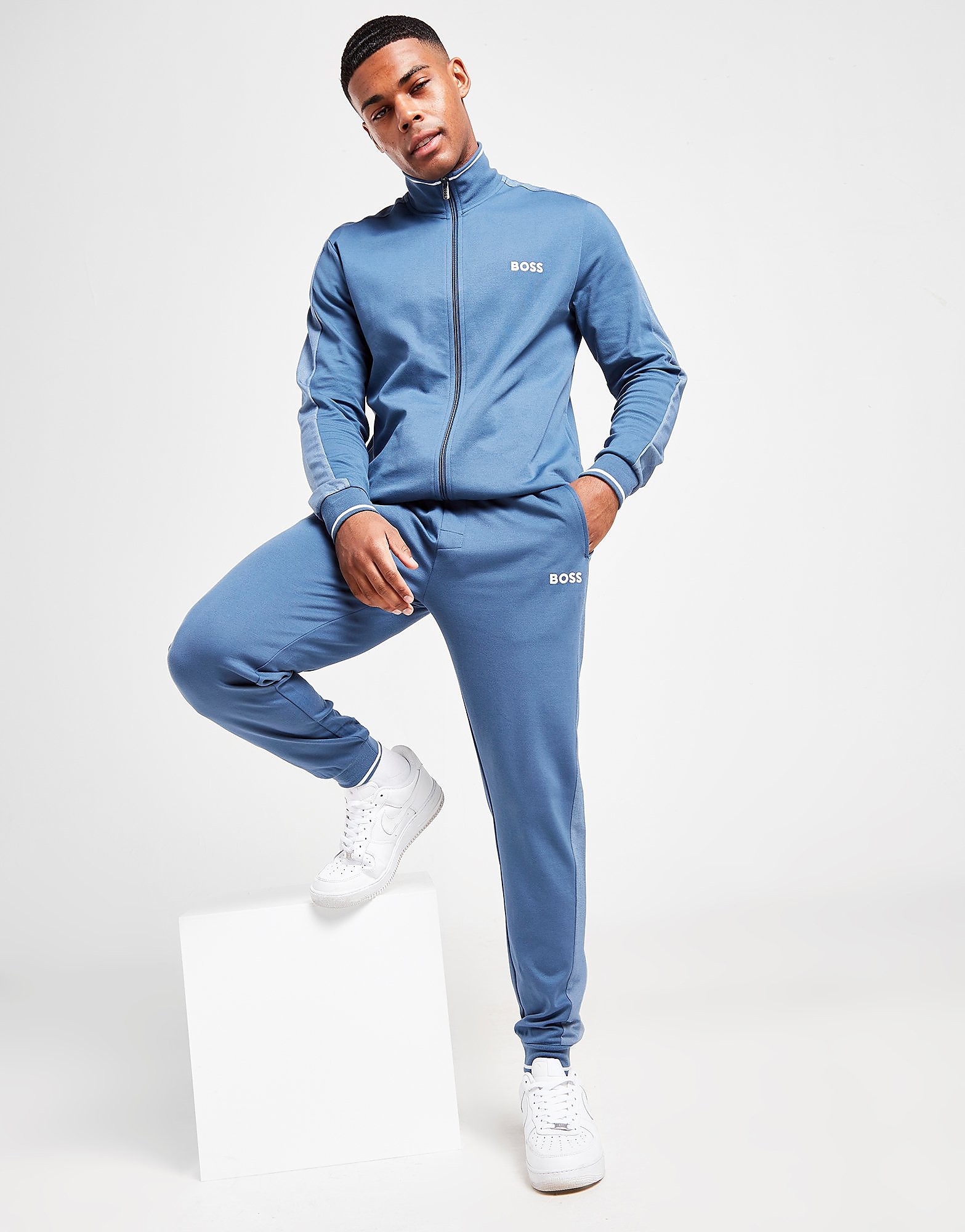 BOSS Pique Tip Track Pants - Blue - Mens, Blue
