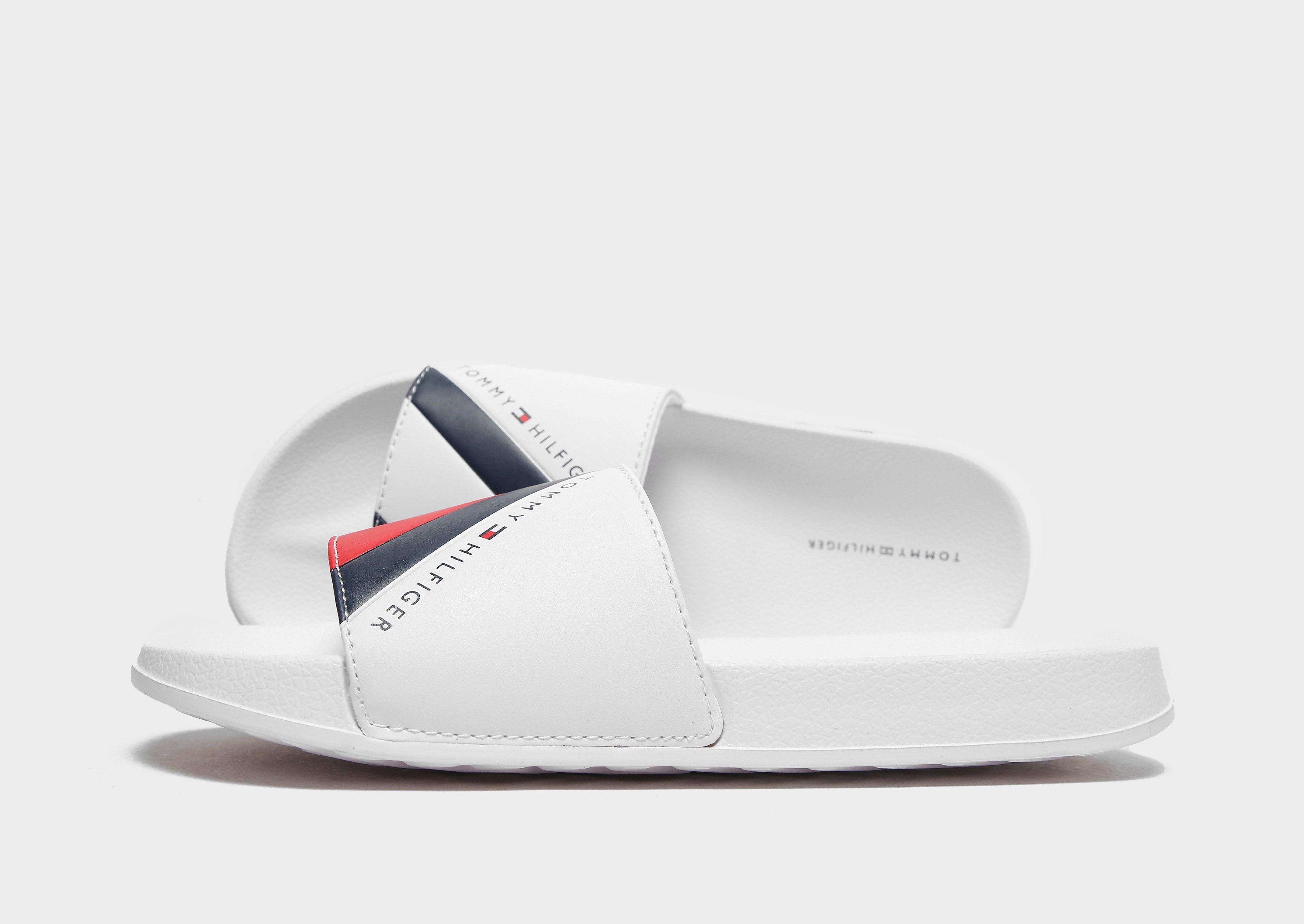 

Tommy Hilfiger Flag Print Slides Junior - White - Kids, White