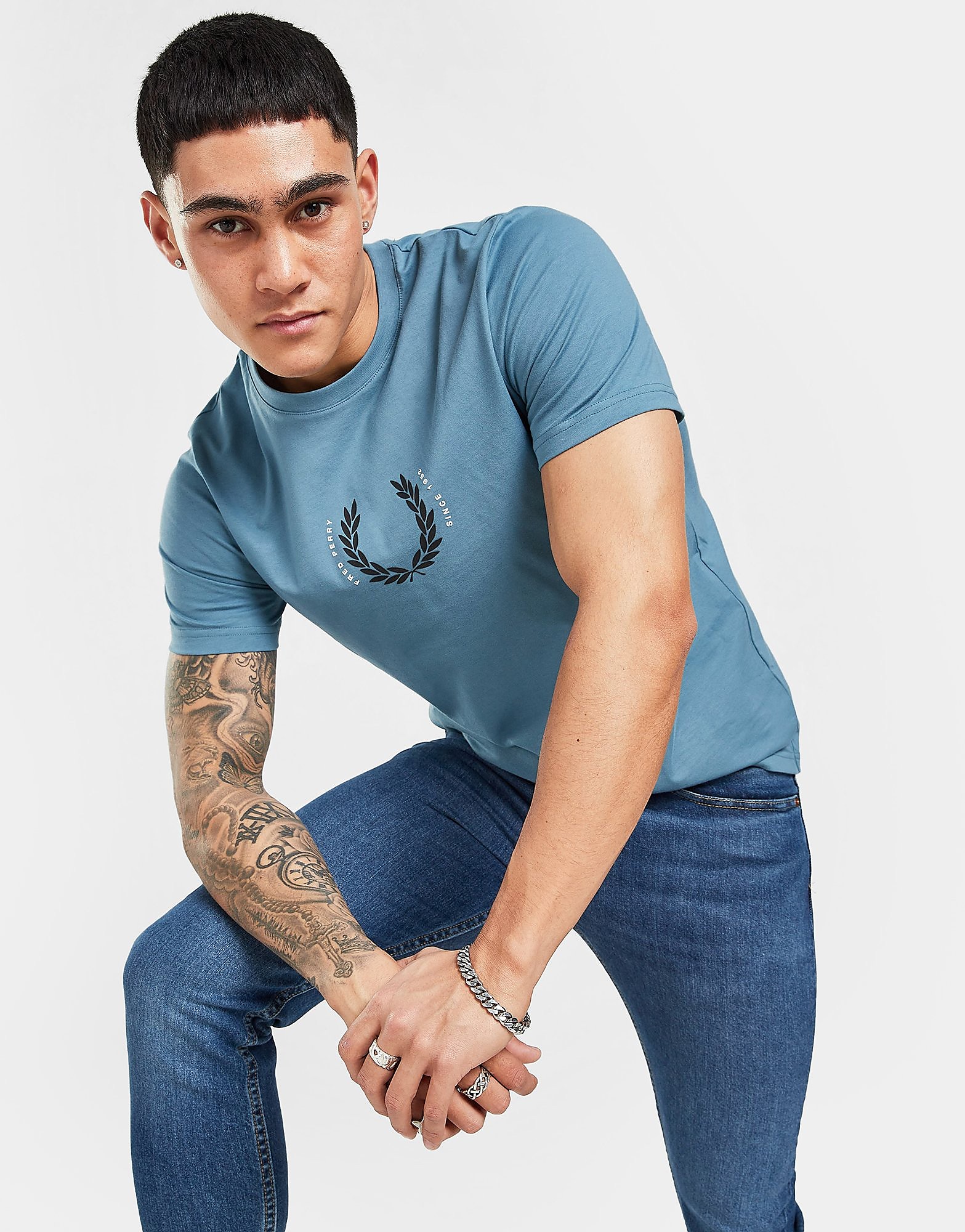 

Fred Perry Large Laurel Wreath T-Shirt - Blue, Blue