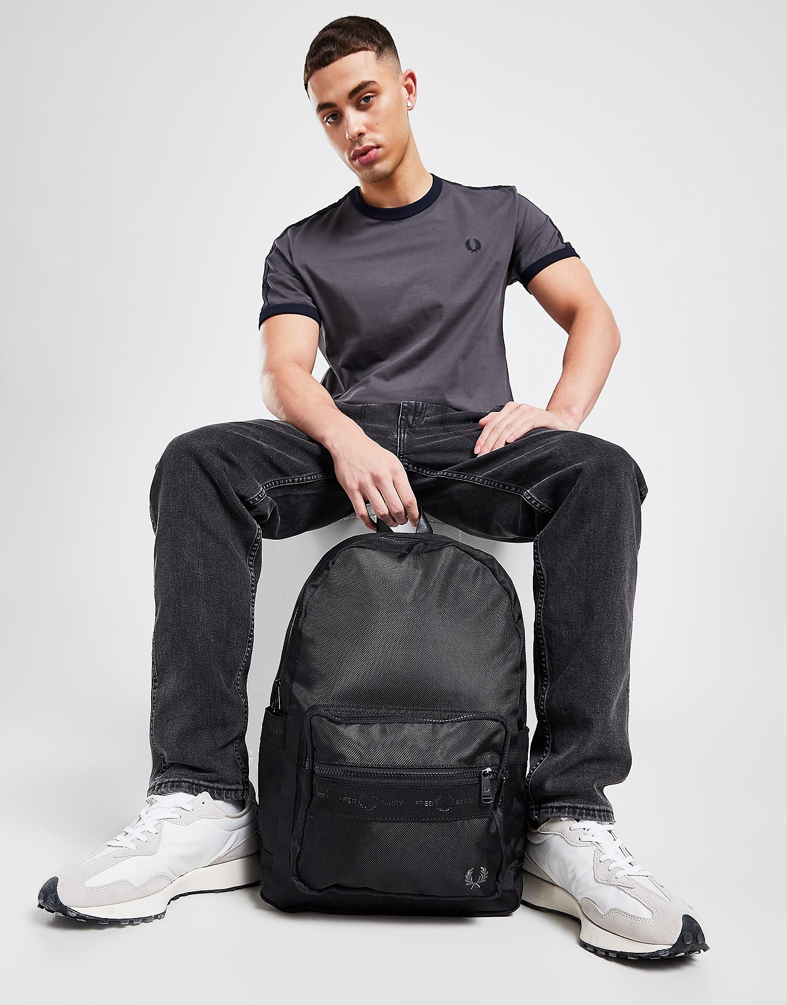 

Fred Perry Tape Backpack - Black - Womens, Black