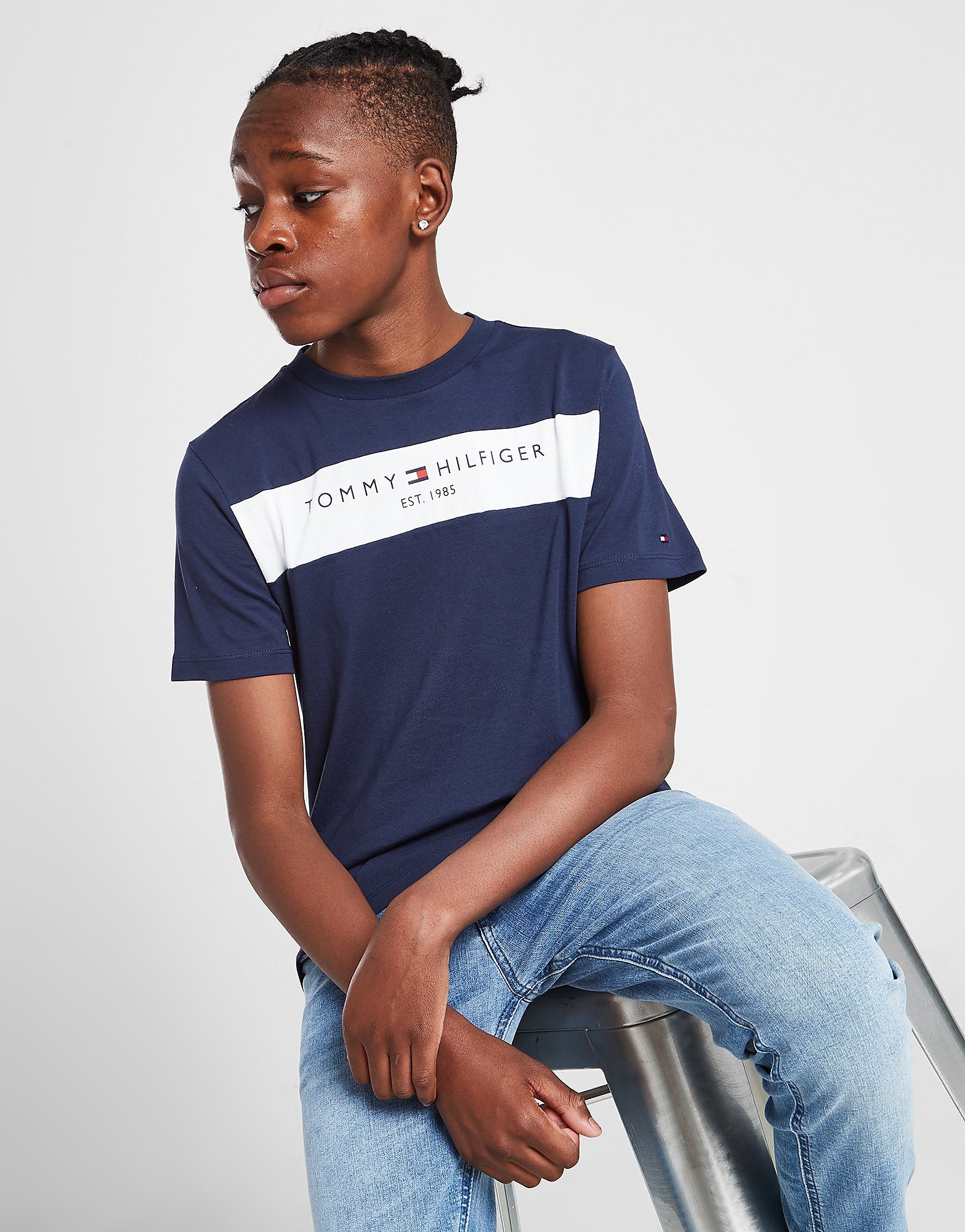 

Tommy Hilfiger Cut and Sew T-Shirt Junior - Blue/Navy - Kids, Blue/Navy