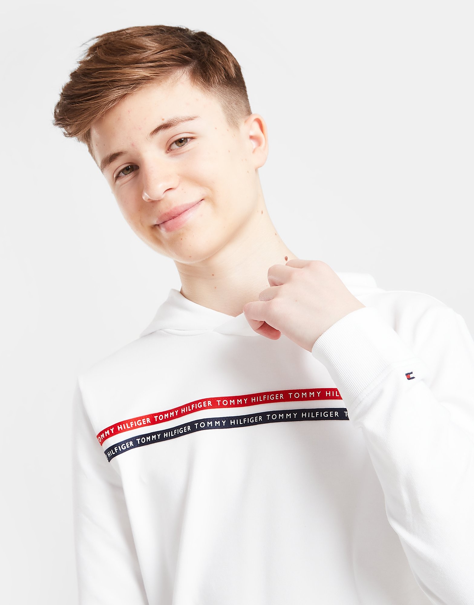 

Tommy Hilfiger Taped Overhead Hoodie Junior - White - Kids, White
