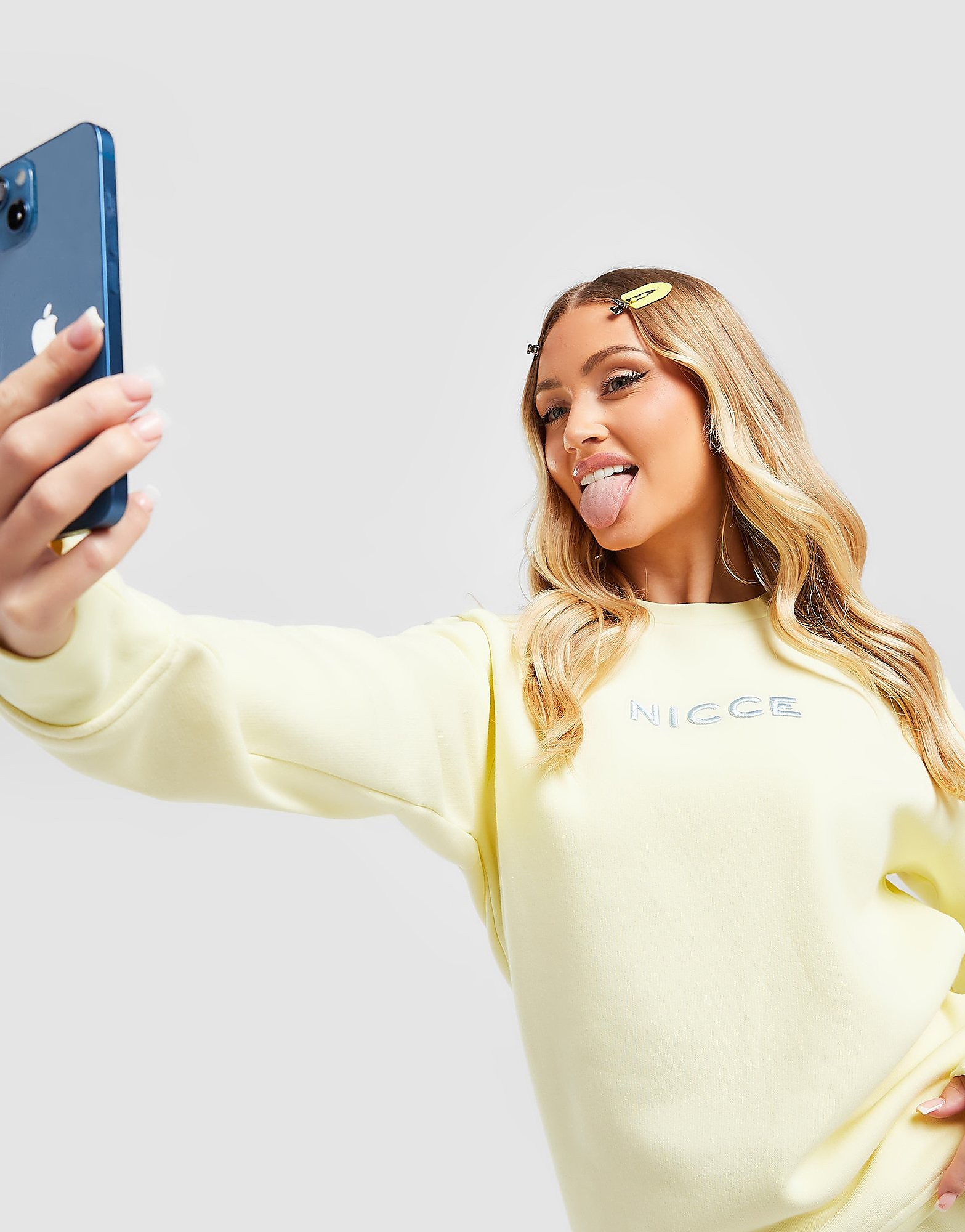 

Nicce Embroidered Logo Crew Neck Sweatshirt - Only at JD - Yellow - Womens, Yellow