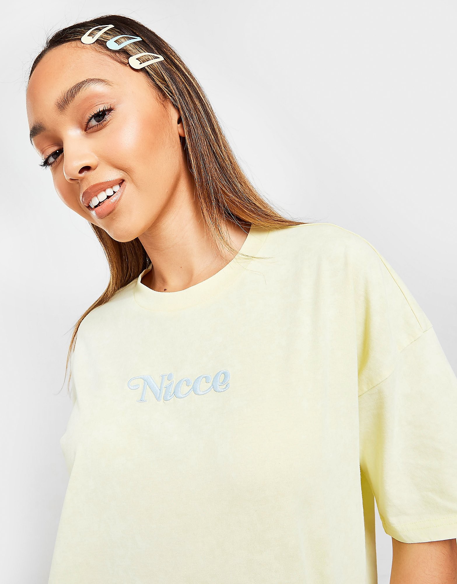Nicce Signature Logo Boyfriend T-Shirt - Yellow - Womens, Yellow
