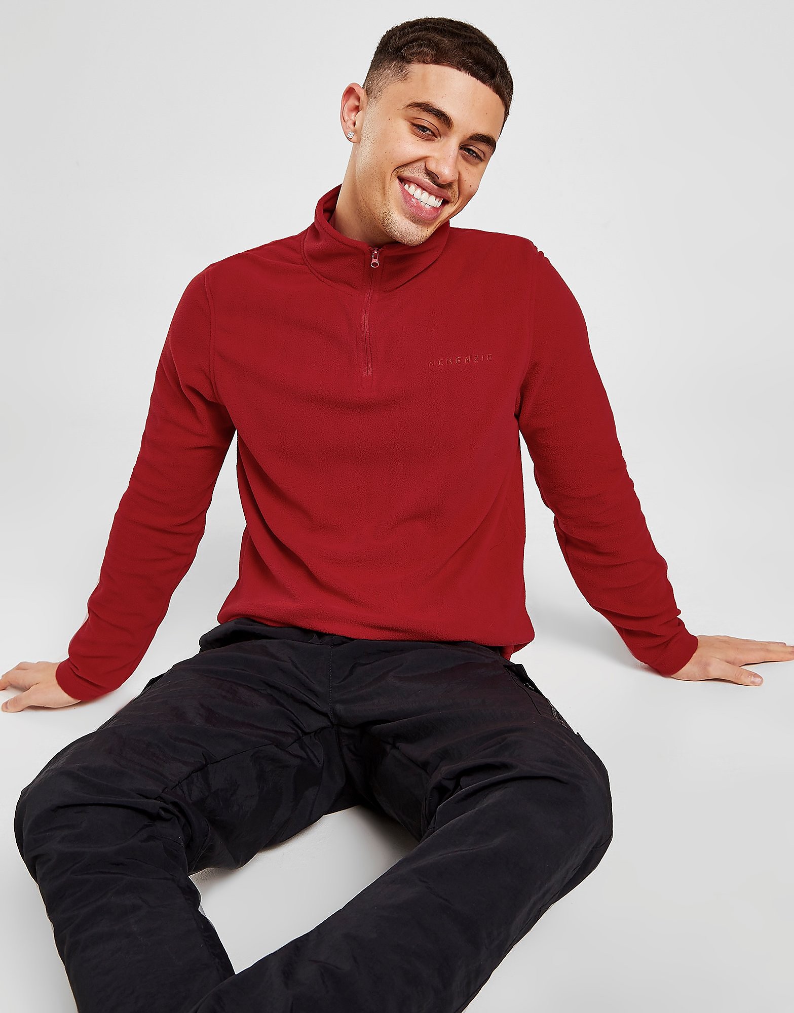 

McKenzie Essential 1/4 Zip Fleece Top - Only at JD - Red - Mens, Red