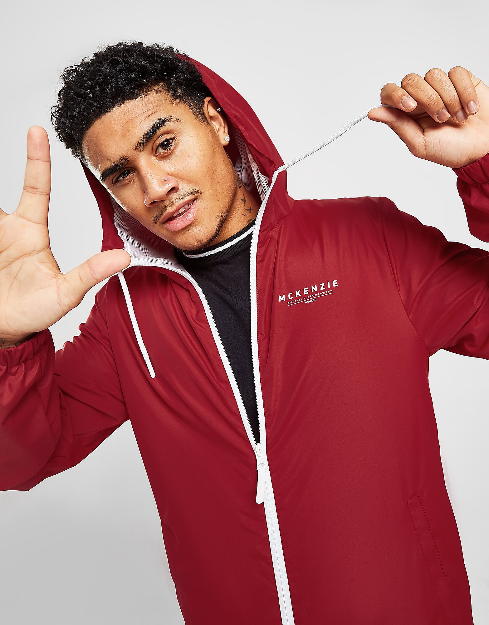 

McKenzie Essential Full Zip Windbreaker Jacket - Only at JD - Red - Mens, Red