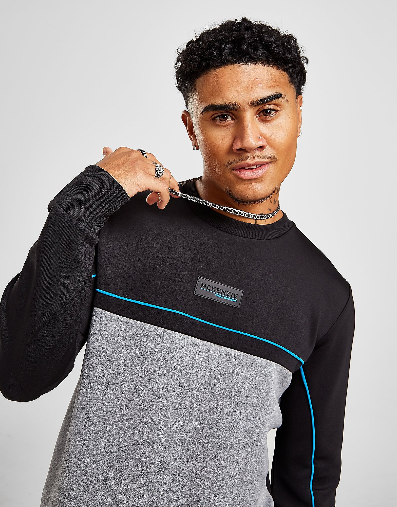 

McKenzie Adam Poly Crew Sweatshirt - Only at JD - Black - Mens, Black