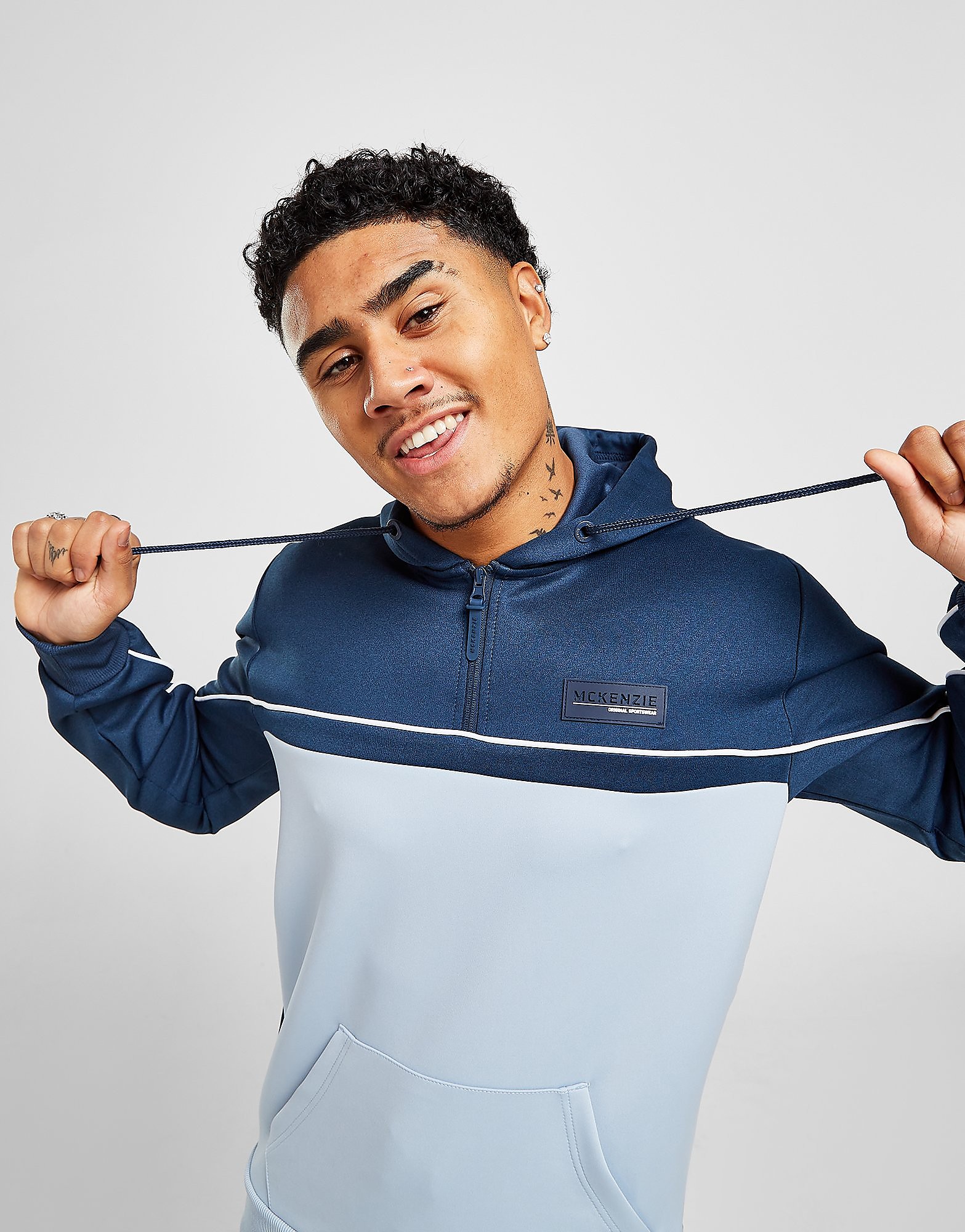 

McKenzie Adam Poly 1/4 Zip Hoodie - Only at JD - Blue - Mens, Blue