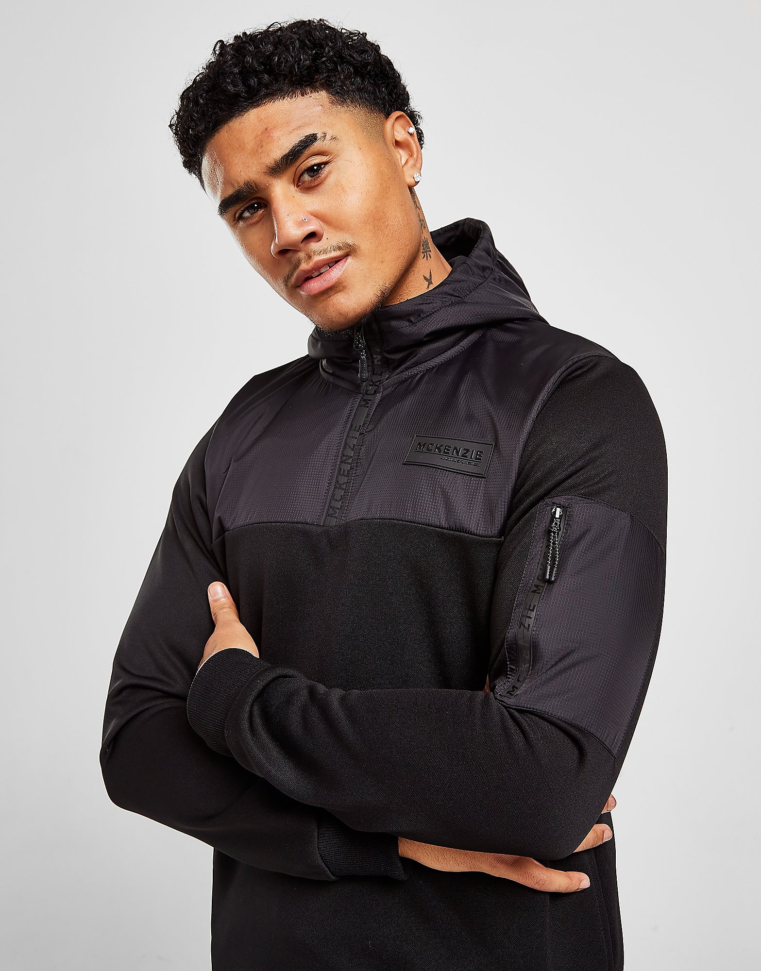 

McKenzie Kyrie Poly 1/4 Zip Hoodie - Only at JD - Black - Mens, Black
