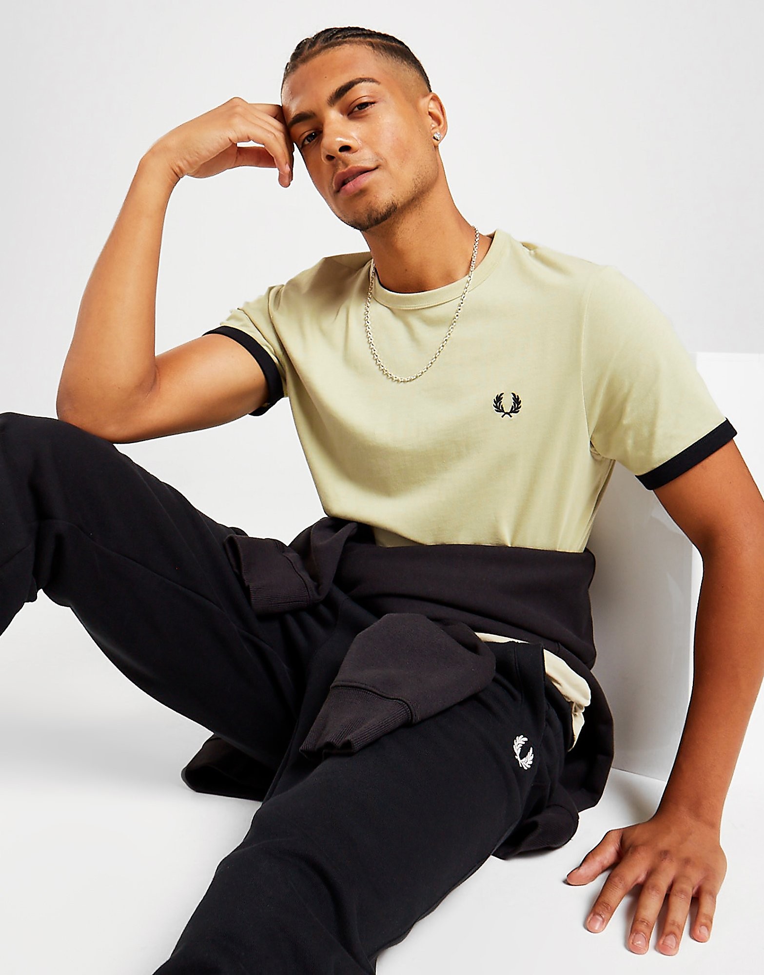 

Fred Perry Tonal Ringer T-Shirt - White - Mens, White