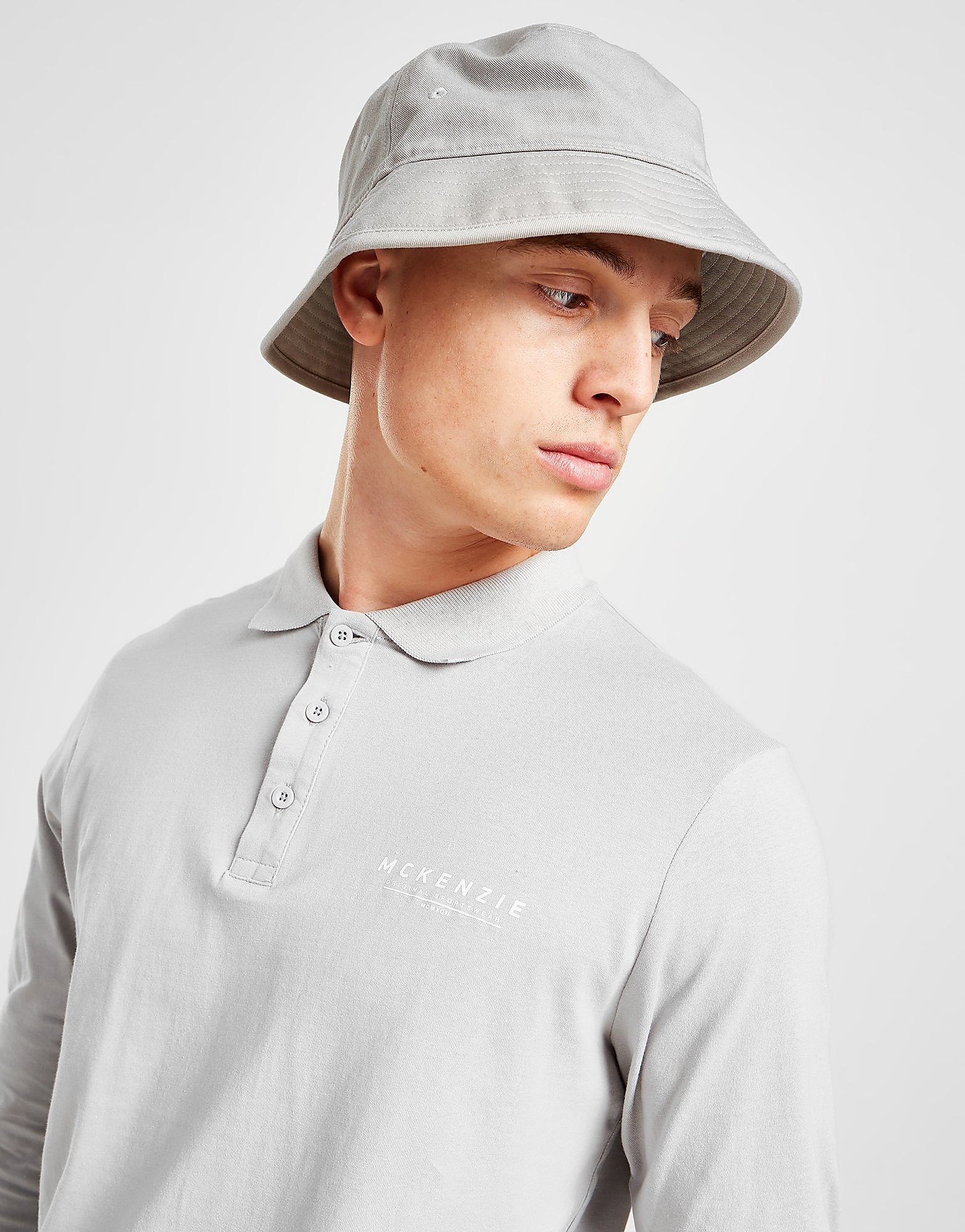 McKenzie Essential Long Sleeve Polo Shirt - Only at JD - Grey - Mens, Grey